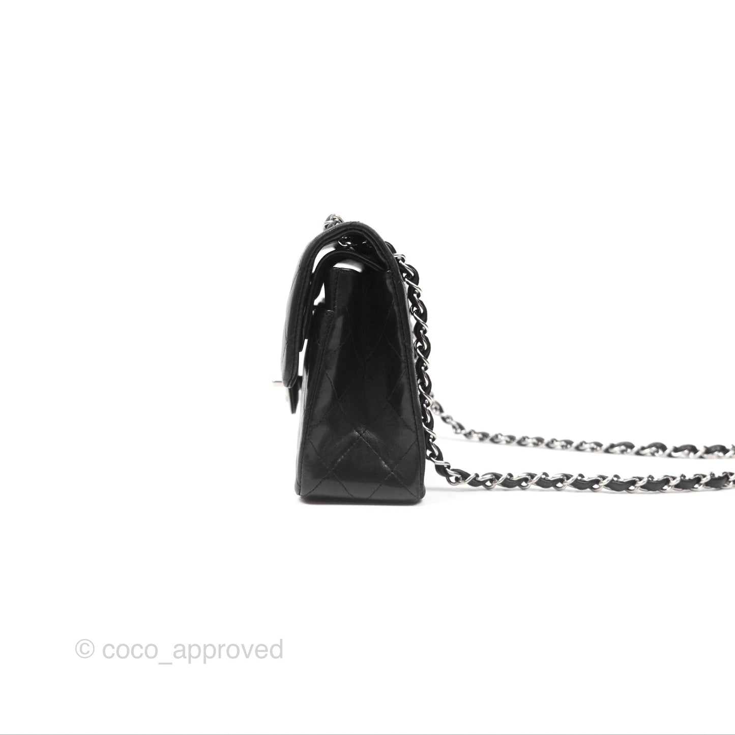 Chanel Small S/M Classic Flap Black Lambskin Silver Hardware