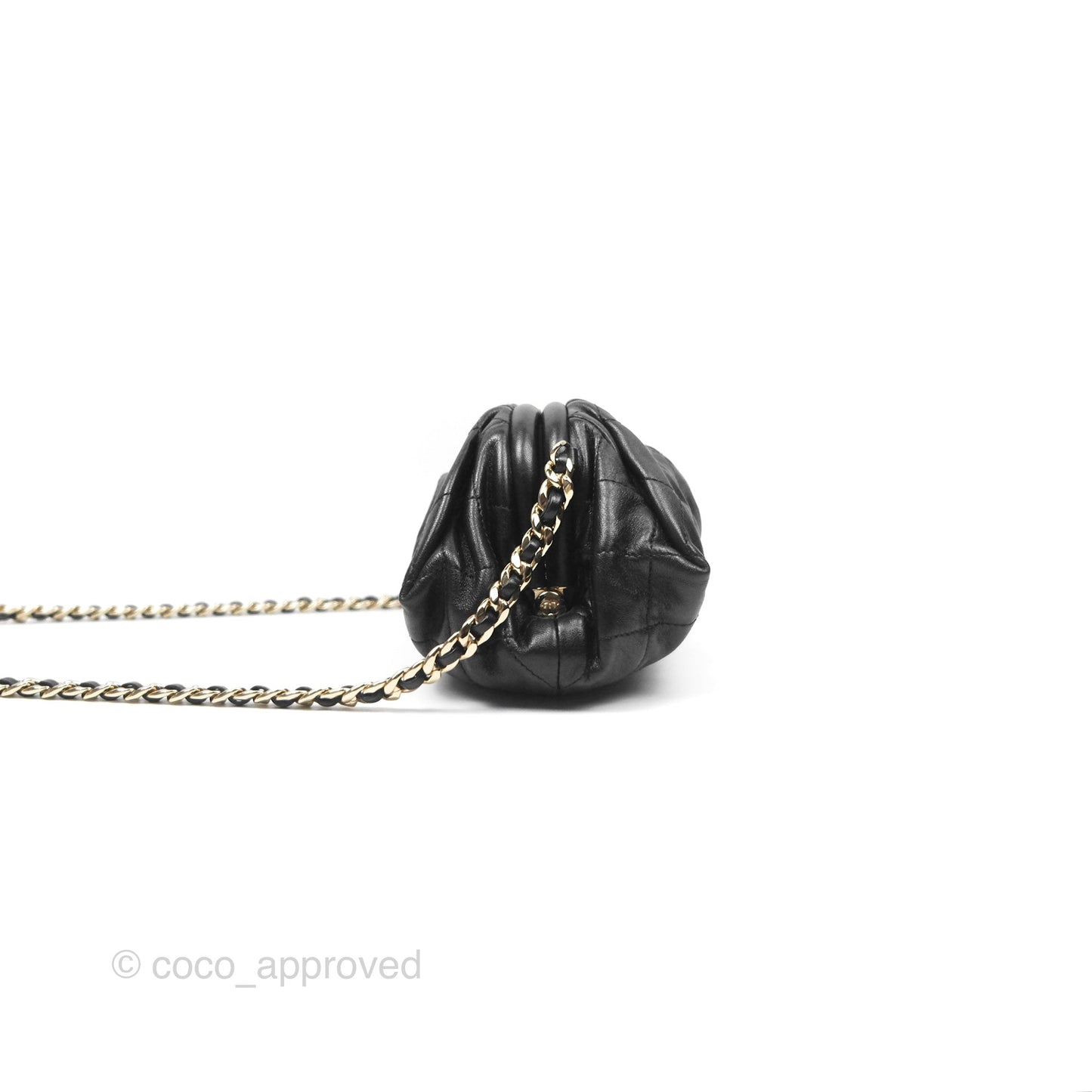 Chanel Quilted Clutch with Chain Black Lambskin Gold Hardware