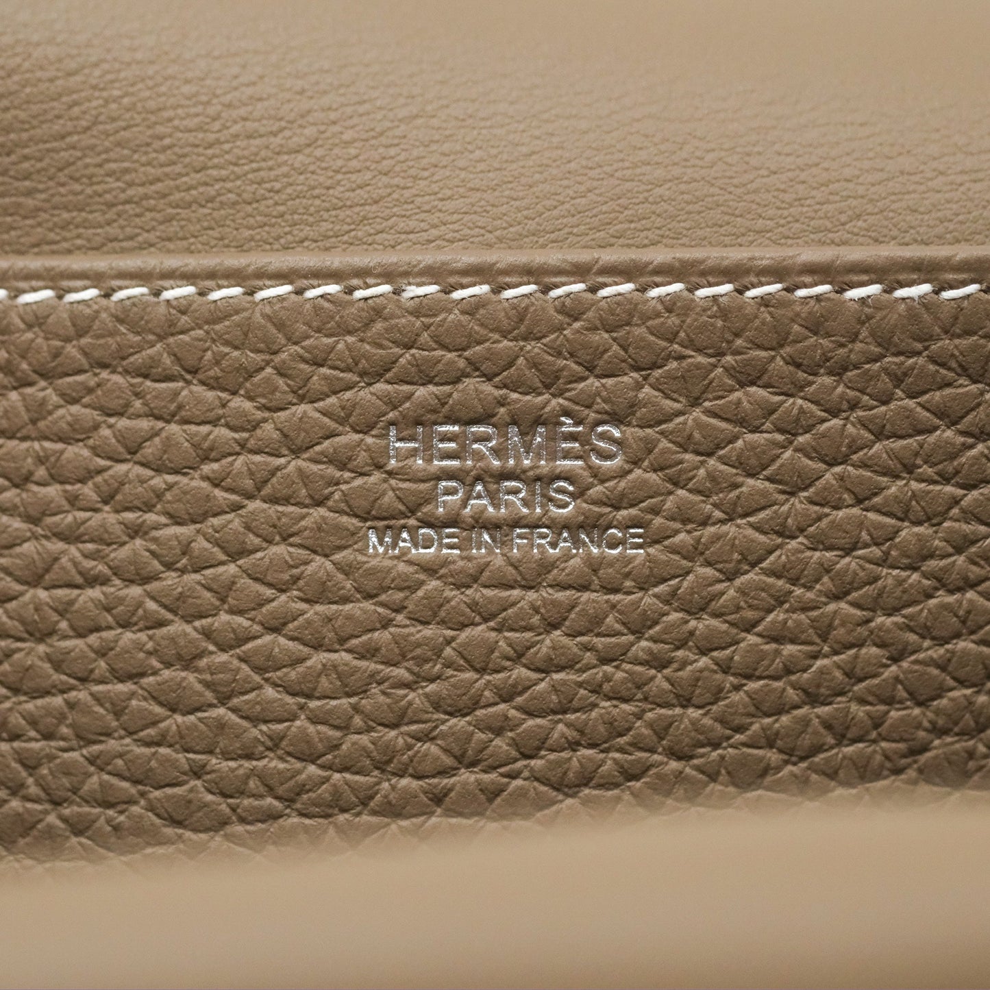 Hermès Halzan 25 Etoupe Clemence Palladium Hardware
