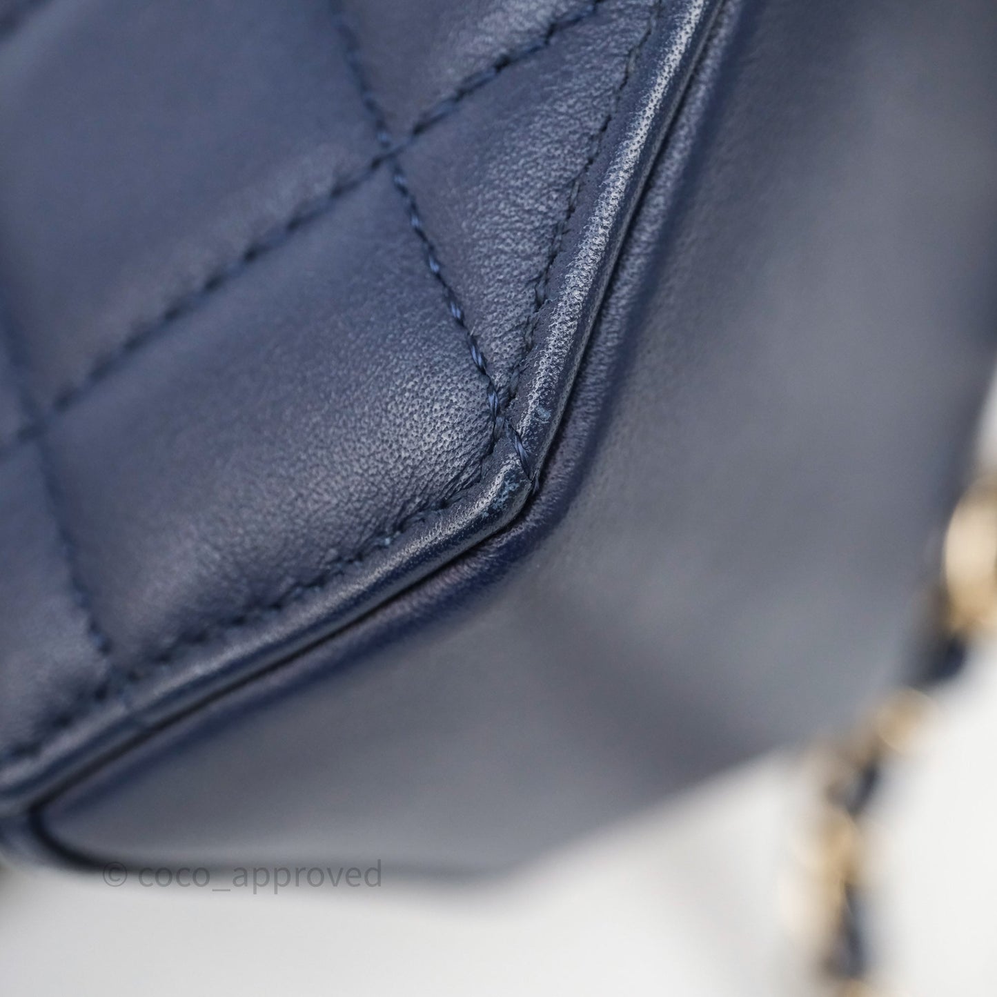 Chanel CC Octagon Camera Case Lambskin Navy Gold Hardware