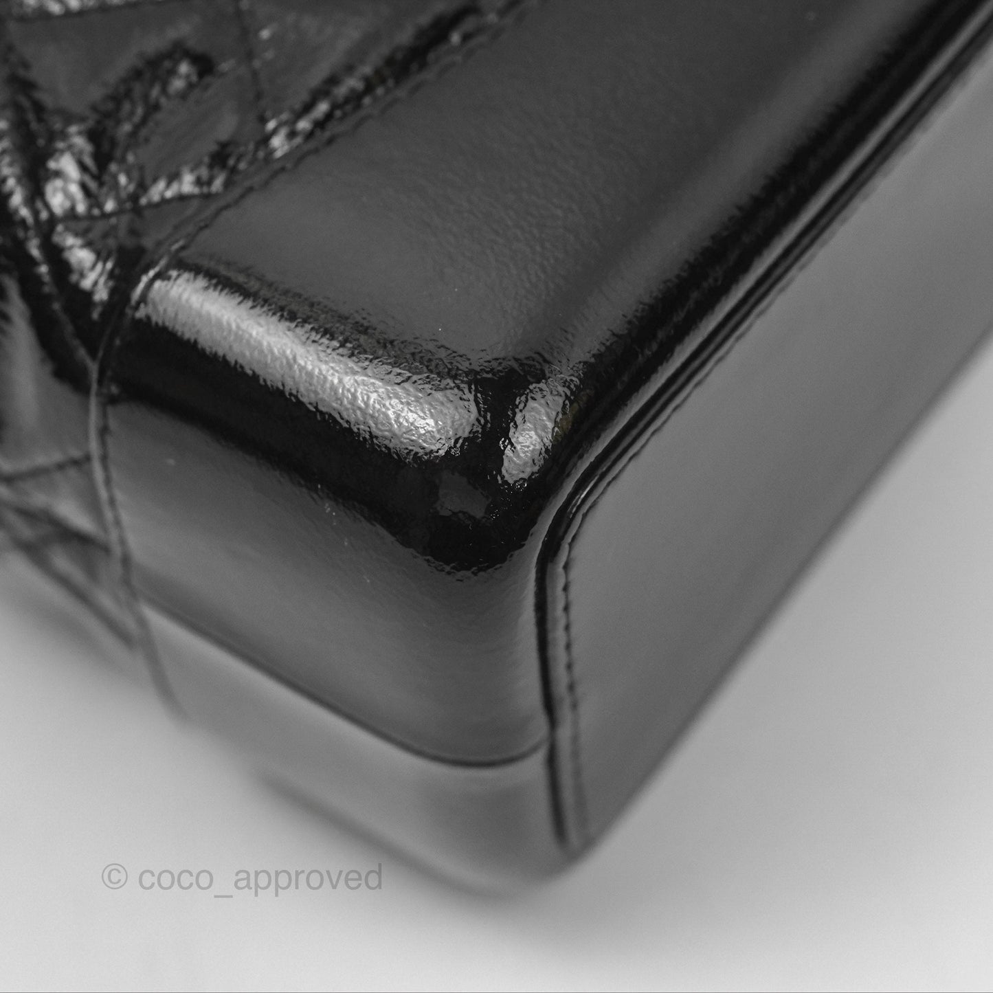 Chanel Small Gabrielle Backpack Black Patent Goatskin