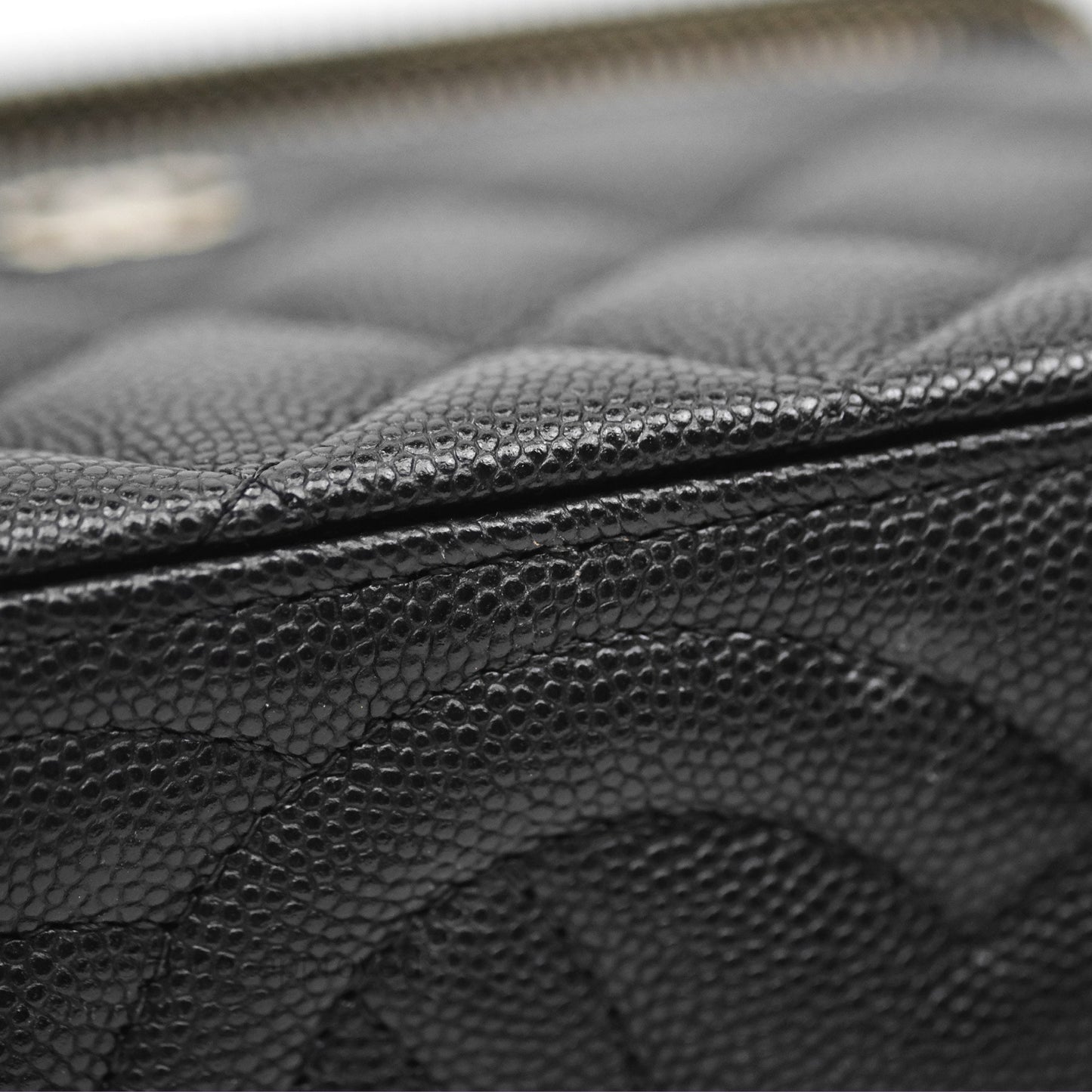 Chanel Vanity Rectangular With Chain Black Caviar Gold Hardware