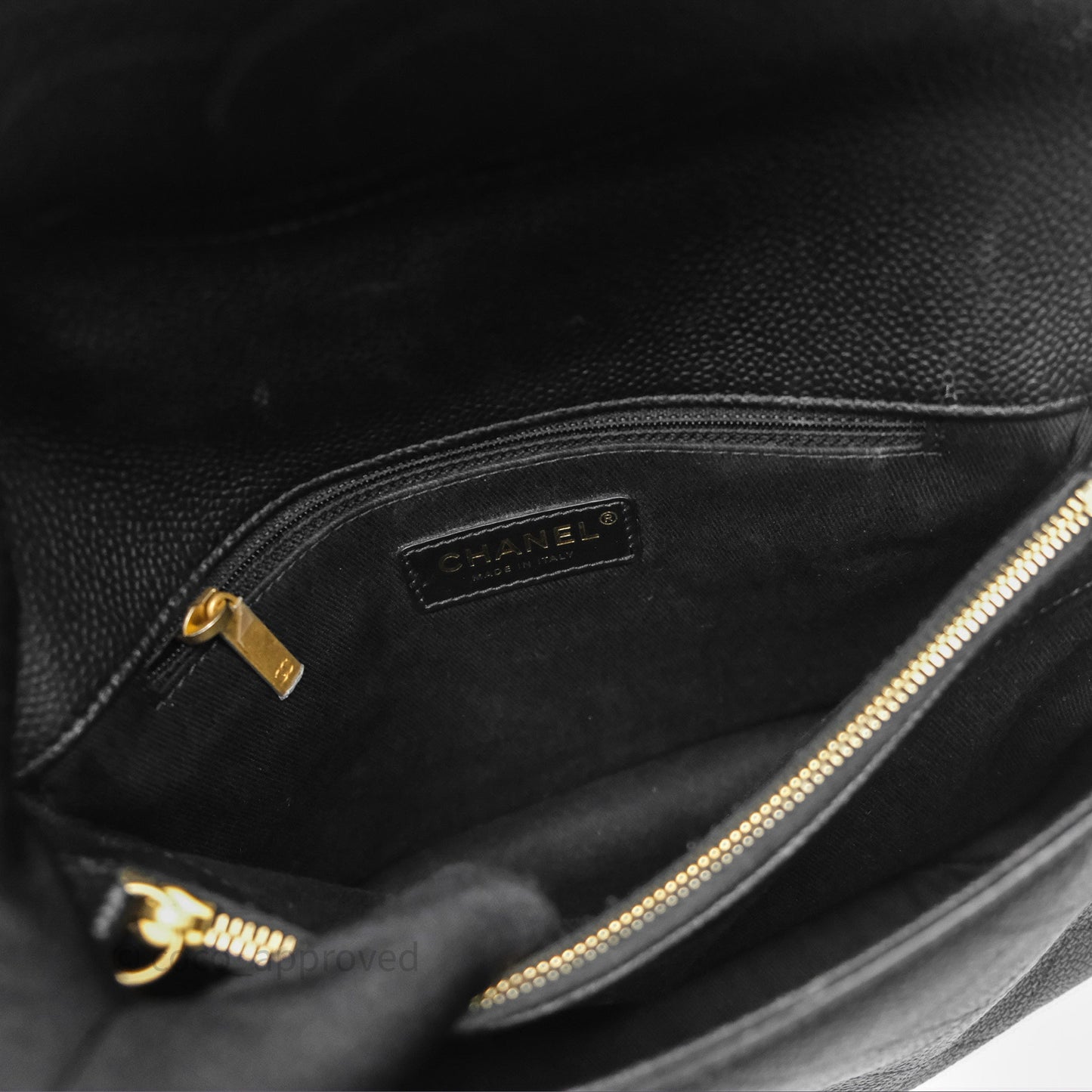 Chanel Small Chic Affinity Grained Calfskin Black Aged Gold Hardware