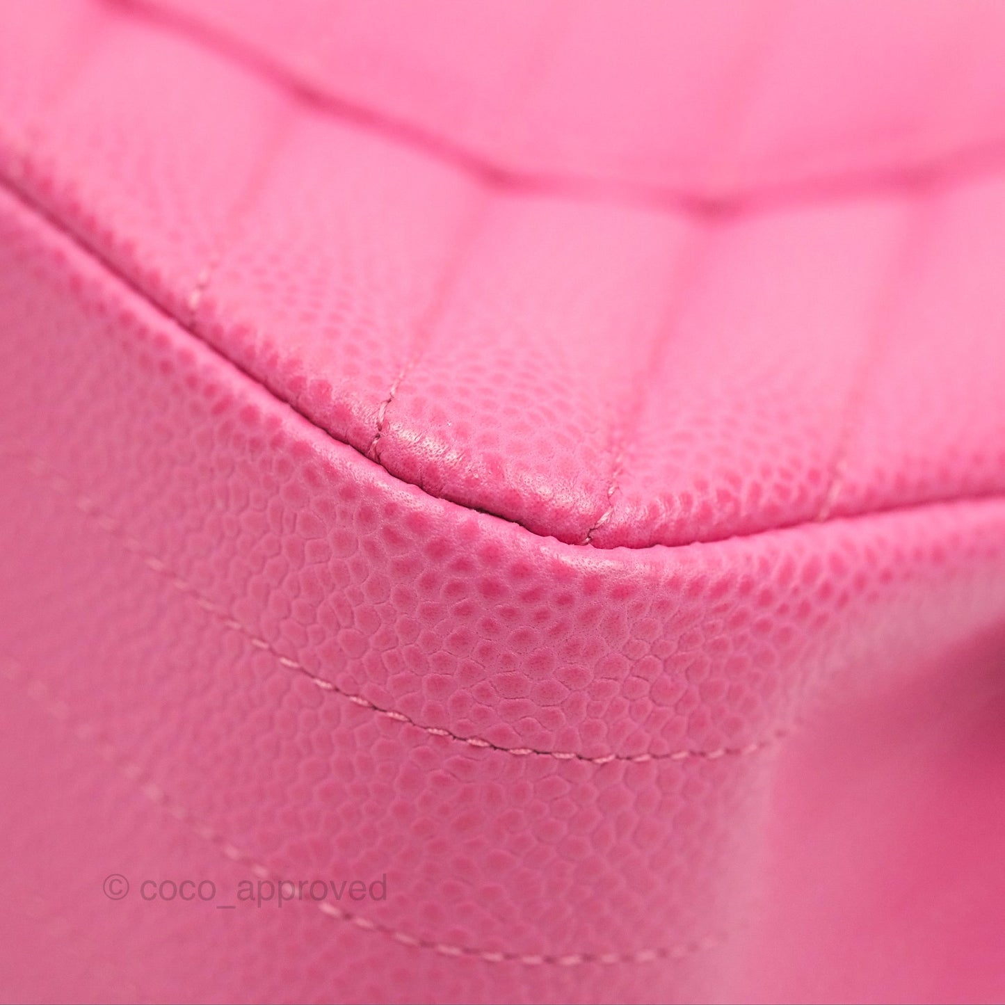 Chanel Medium Classic Flap Chevron Pink Caviar Silver Hardware