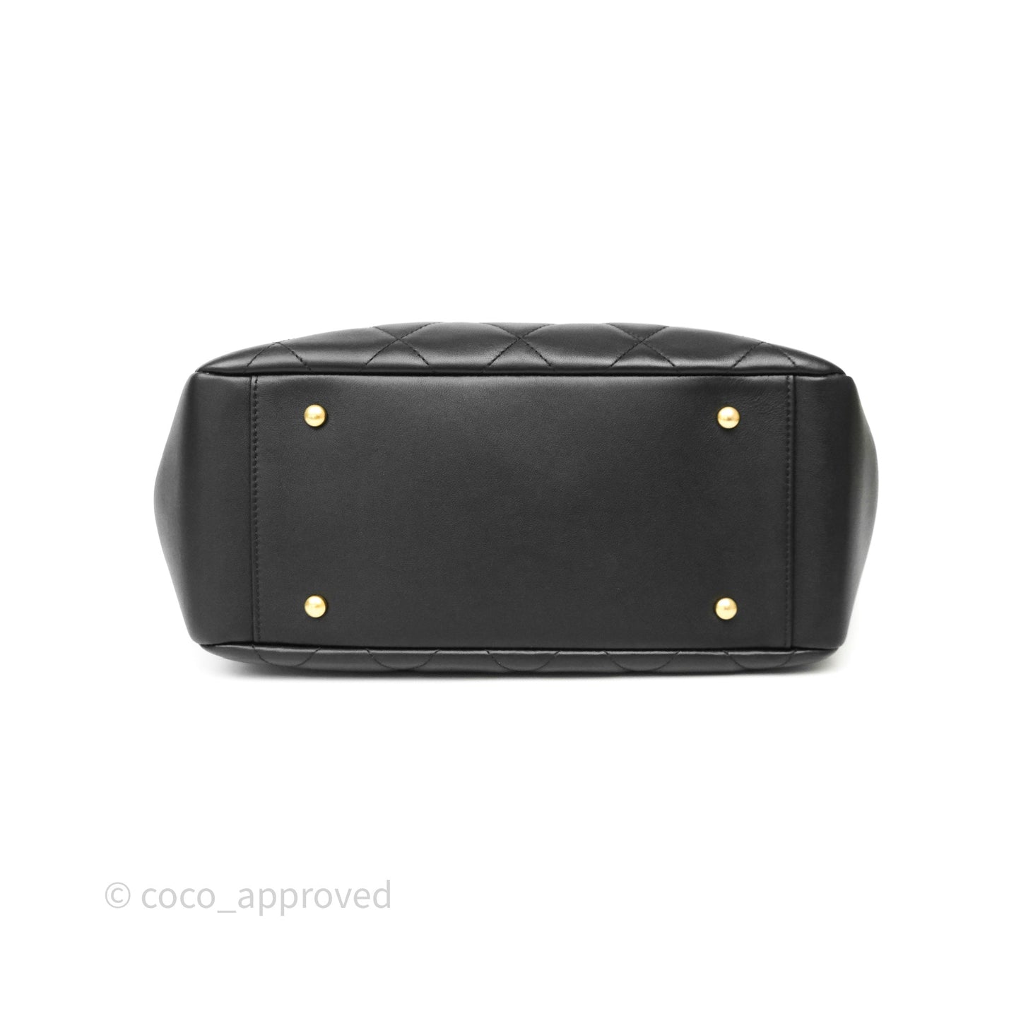 Chanel Stitched Large Shopping Bag Black Calfskin Aged Gold Hardware