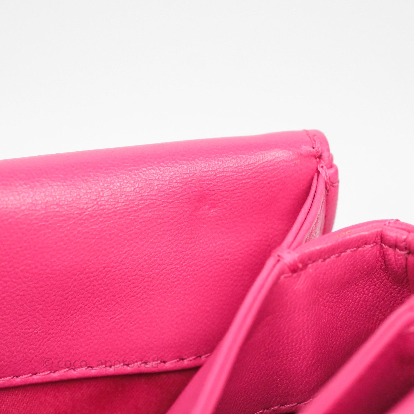 Chanel Stitched Double Flap Bag Pink Calfskin Silver Hardware