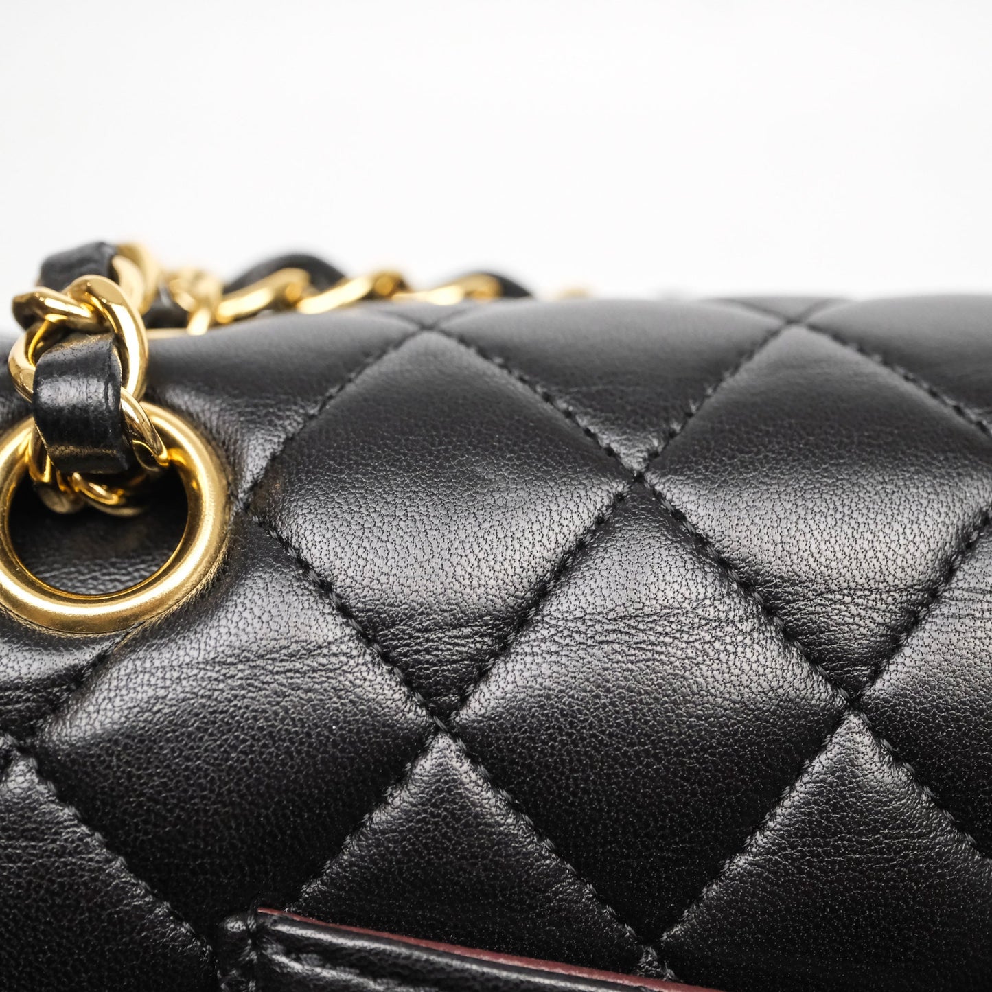Chanel Classic M/L Medium Flap Quilted Black Lambskin Gold Hardware