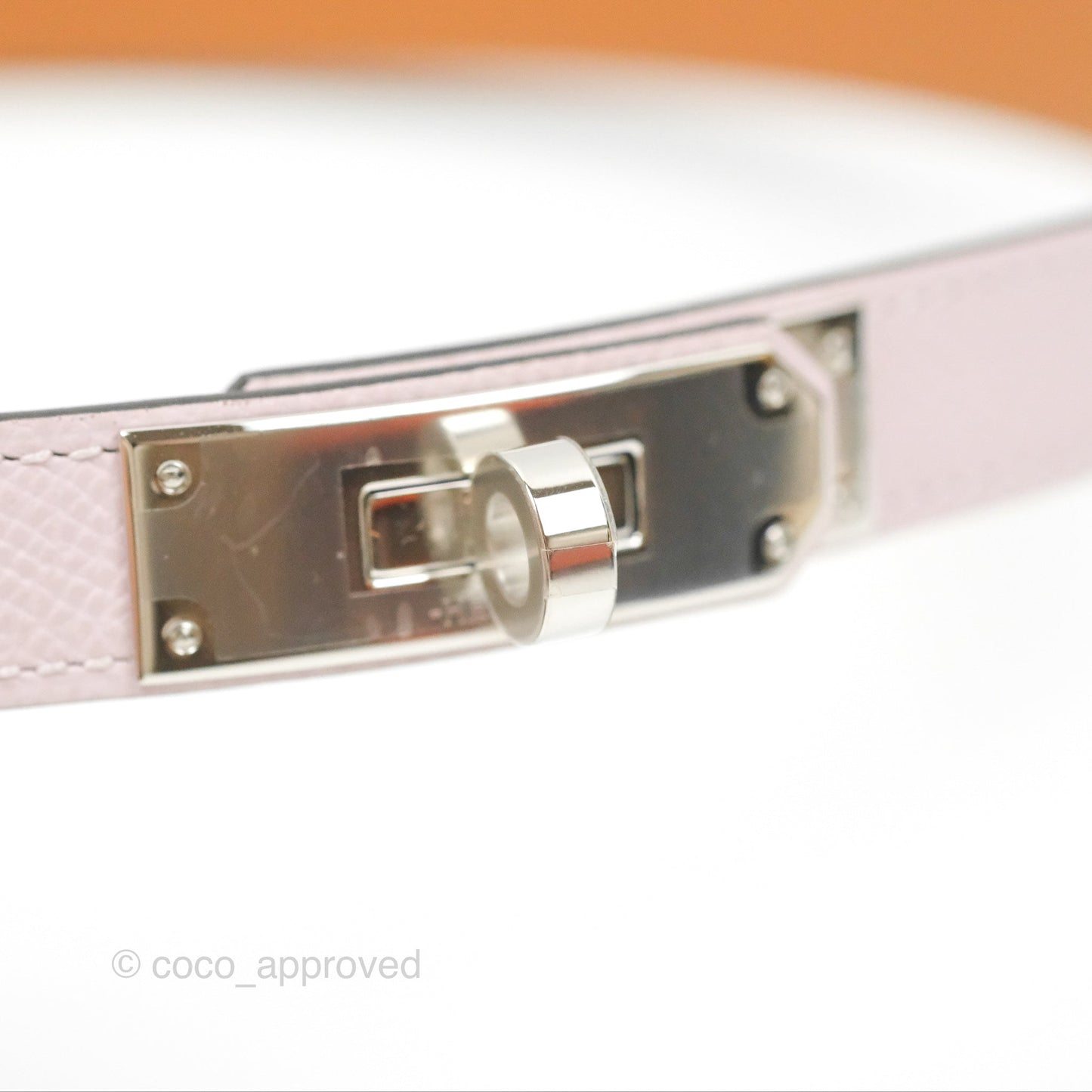 Hermès Kelly Buckle Belt Mauve Pâle Epsom Palladium Hardware
