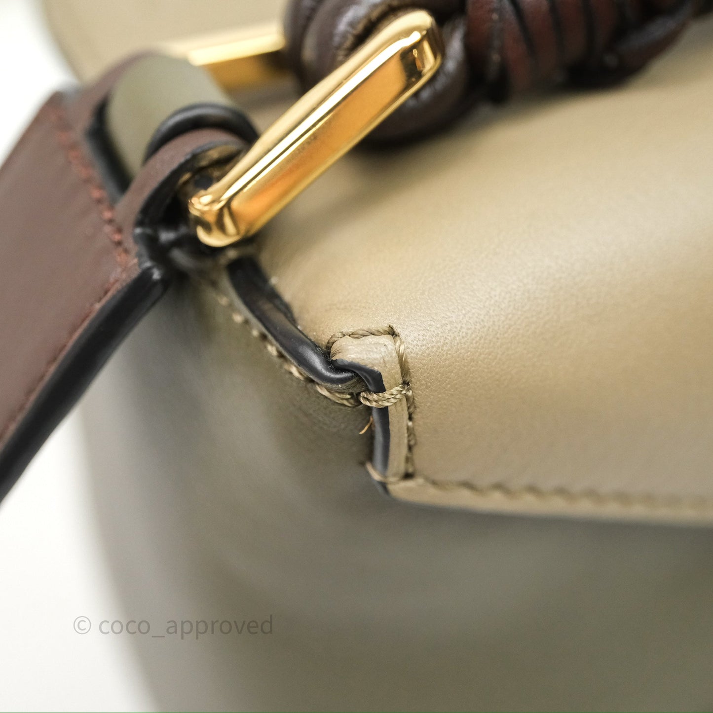 Loewe Small Puzzle Edge Bag Laurel Green/Light Oat Calfskin