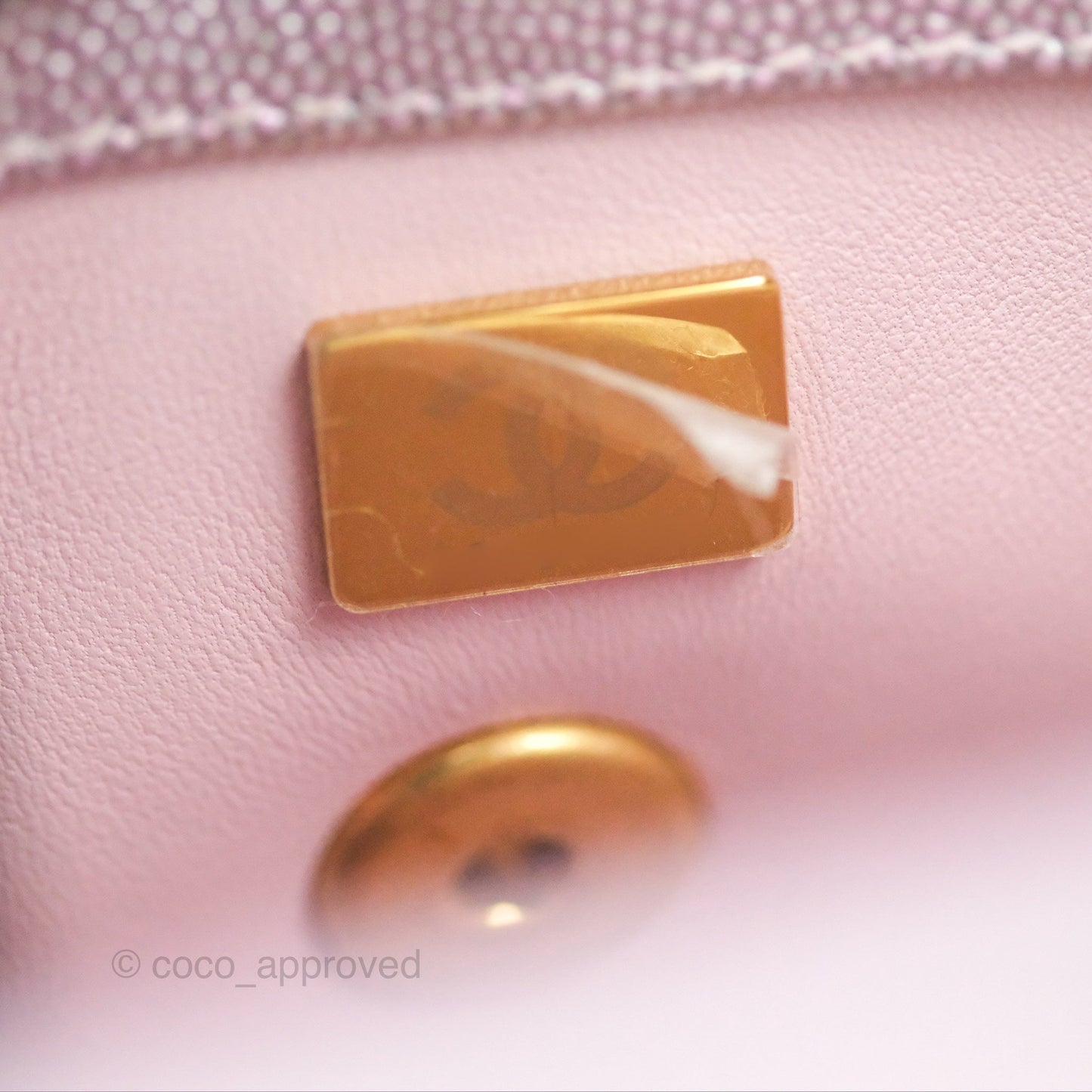 Chanel Mini Coco Handle Quilted Iridescent Purple Caviar Gold Hardware