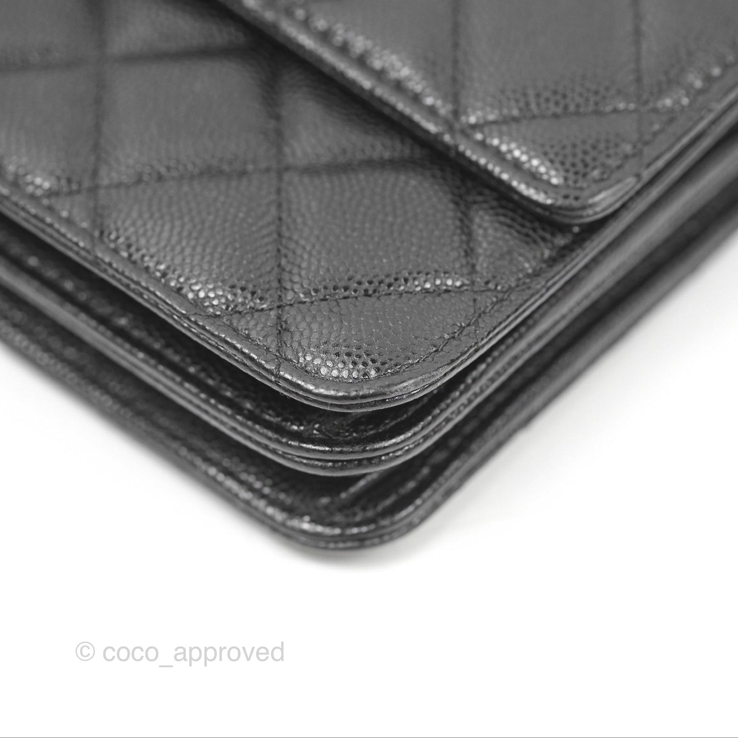 Chanel Square Flap WOC Black Caviar Gold Hardware