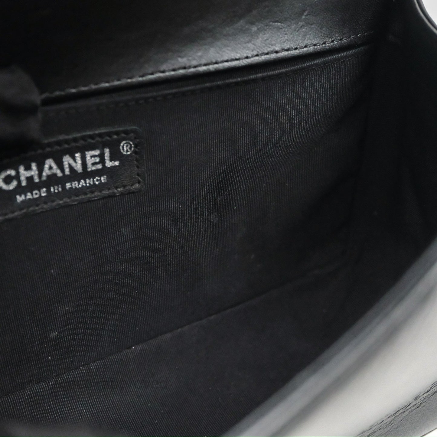 Chanel Medium Boy Chevron Iridescent PVC Lambskin Black Silver Hardware
