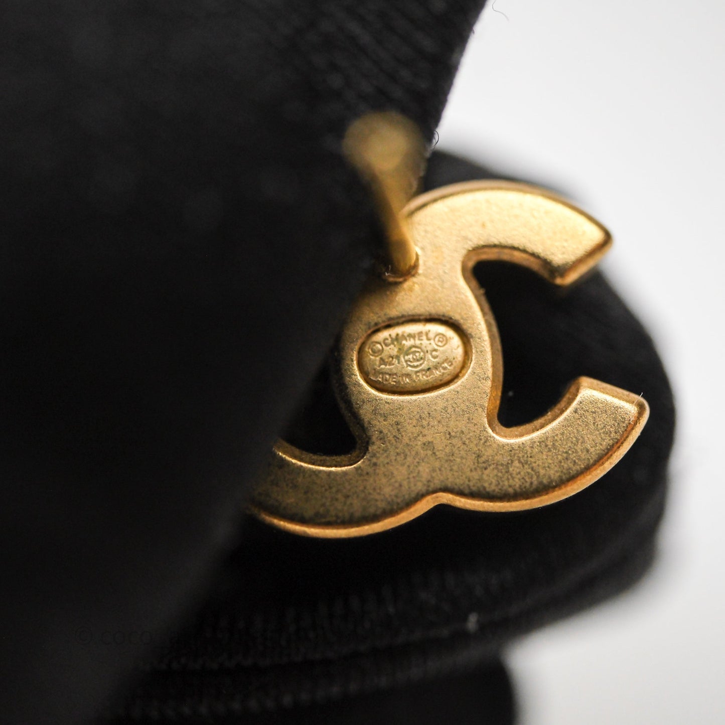 Chanel Crystal CC Earrings Gold Tone 21C