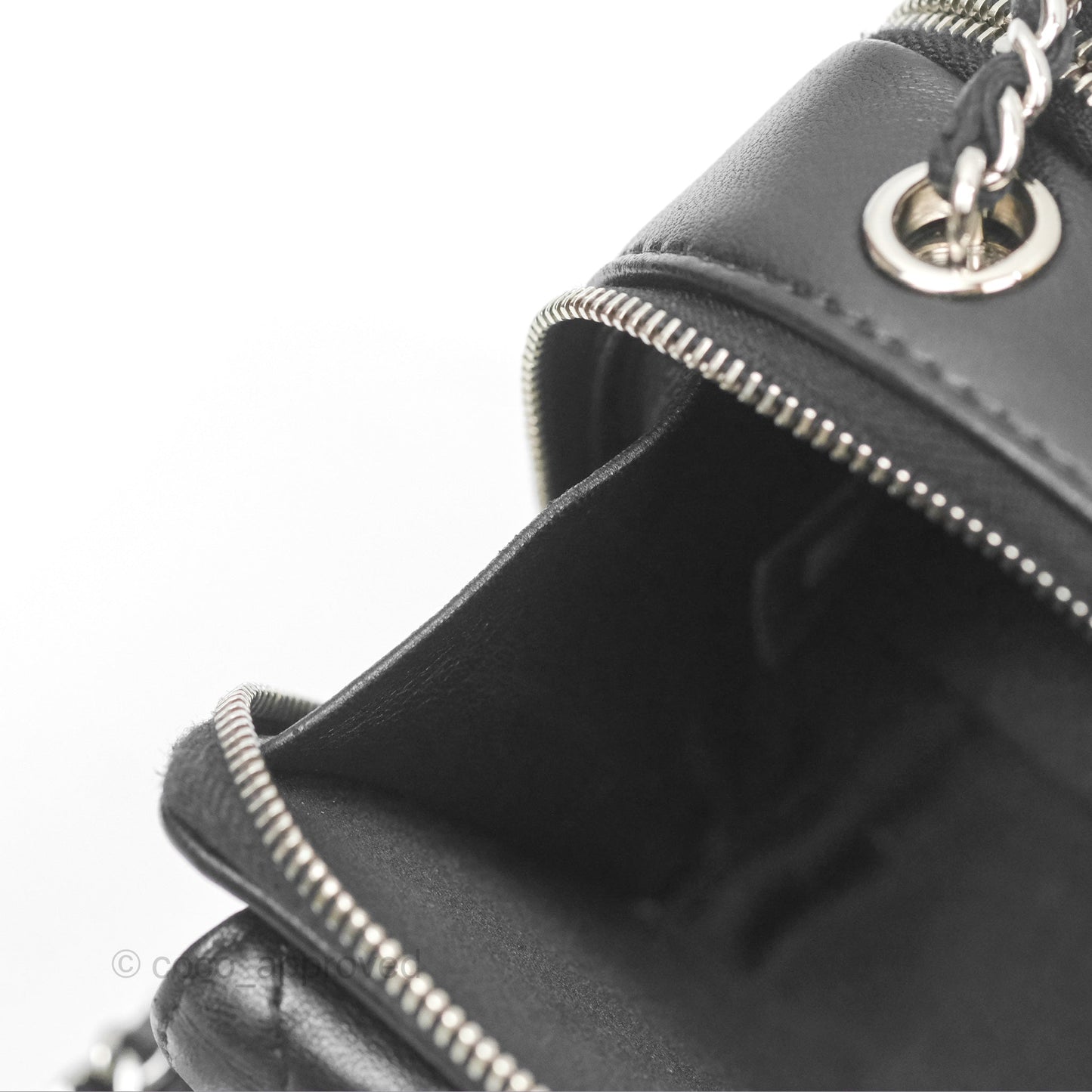 Chanel Small Pocket Box Camera Case Black Lambskin Silver Hardware
