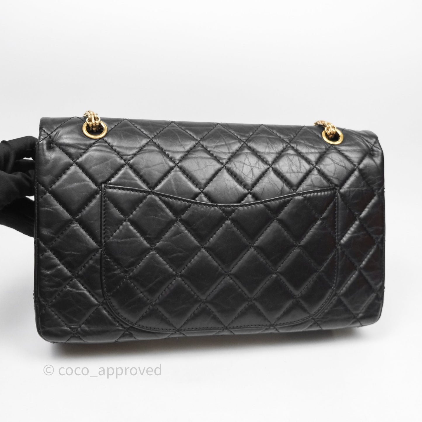 Chanel Reissue Quilted Aged Calfskin Black Aged Gold Hardware 227