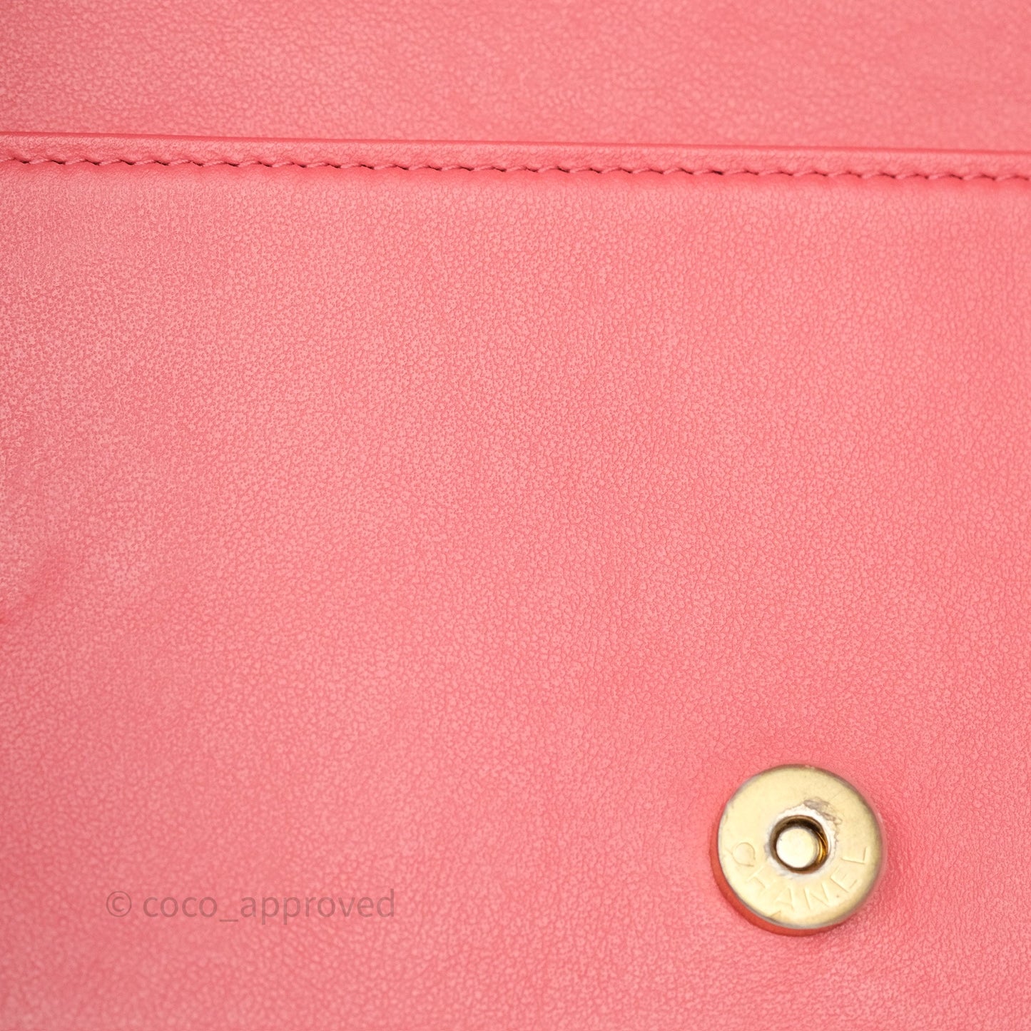 Chanel Boy Wallet on Chain WOC Quilted Dark Pink Caviar Aged Gold Hardware