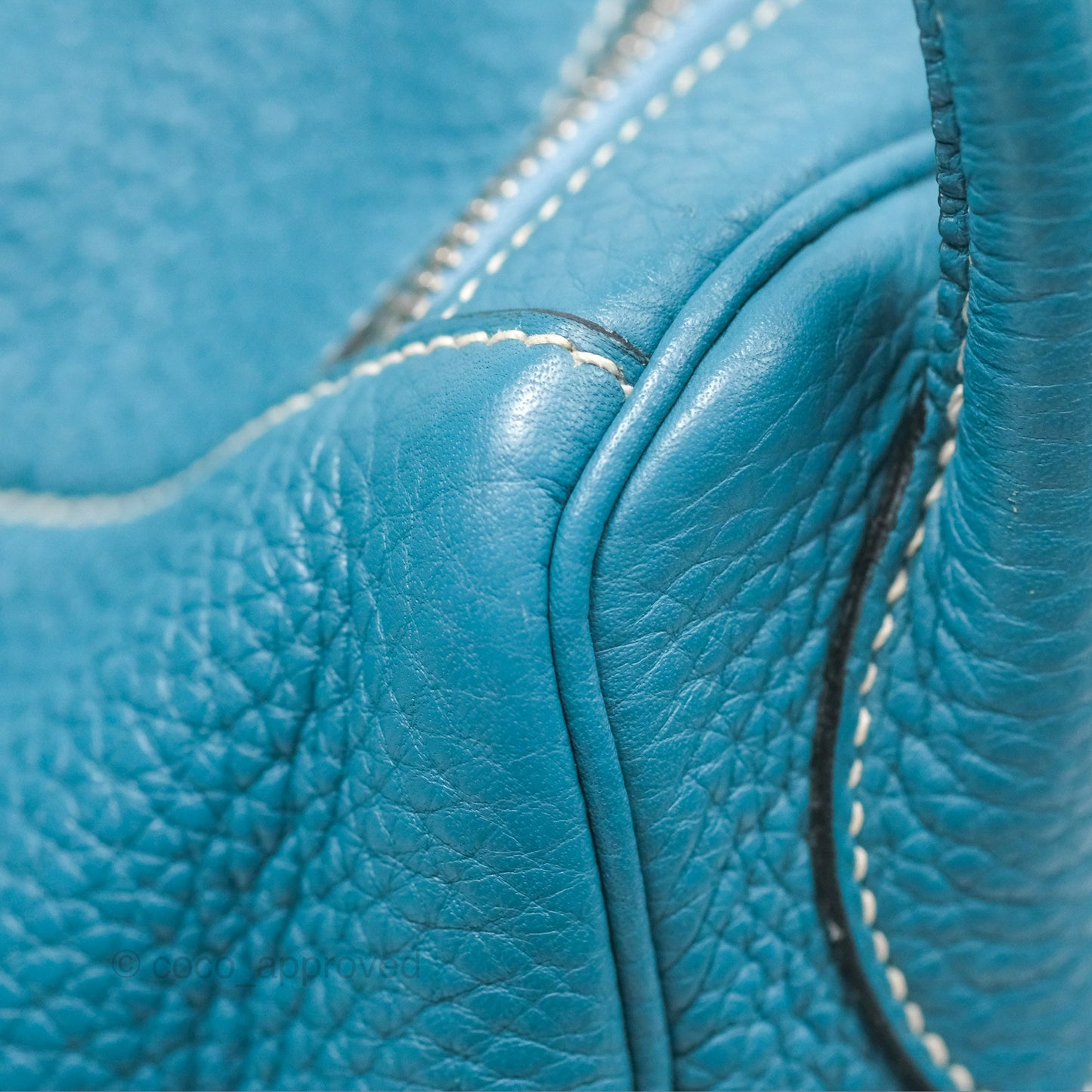 Hermès Lindy 34 Blue Jean Clemence Palladium Hardware