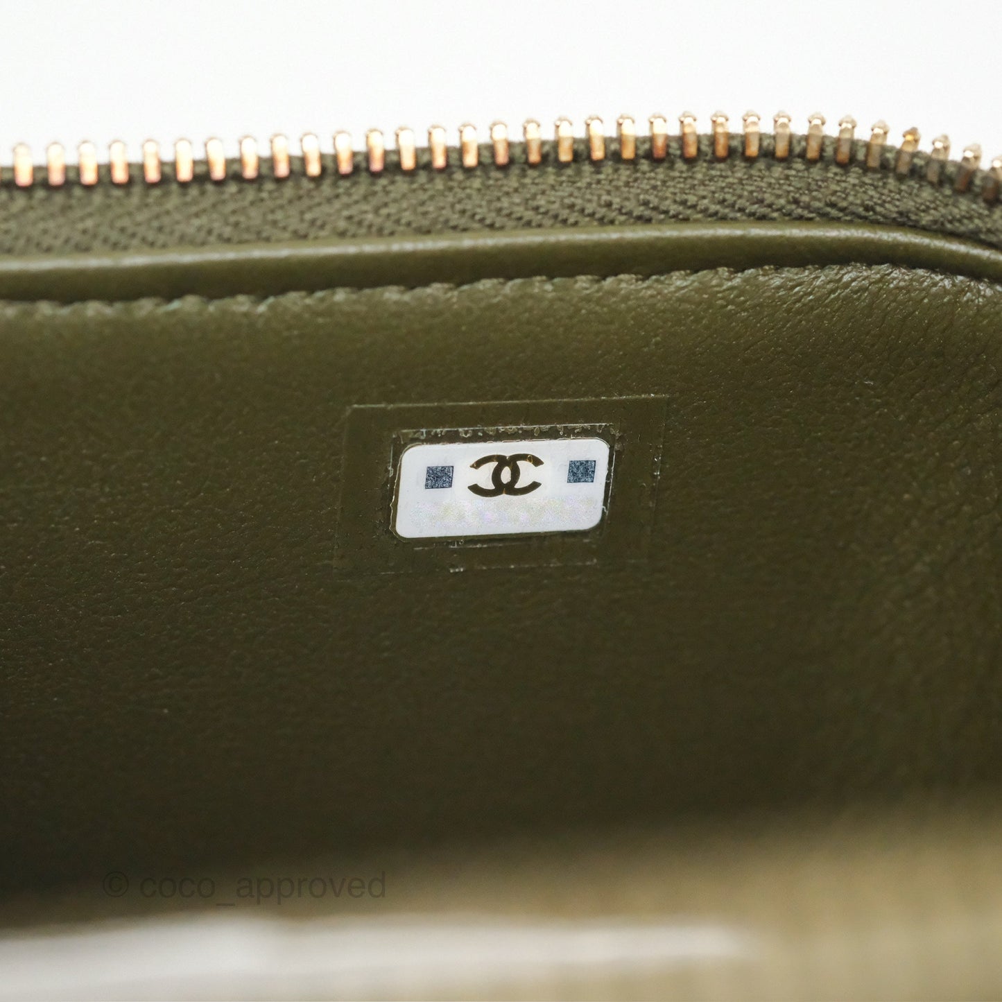 Chanel All Slide Vanity with Adjustable Chain Dark Olive Green Lambskin Aged Gold Hardware