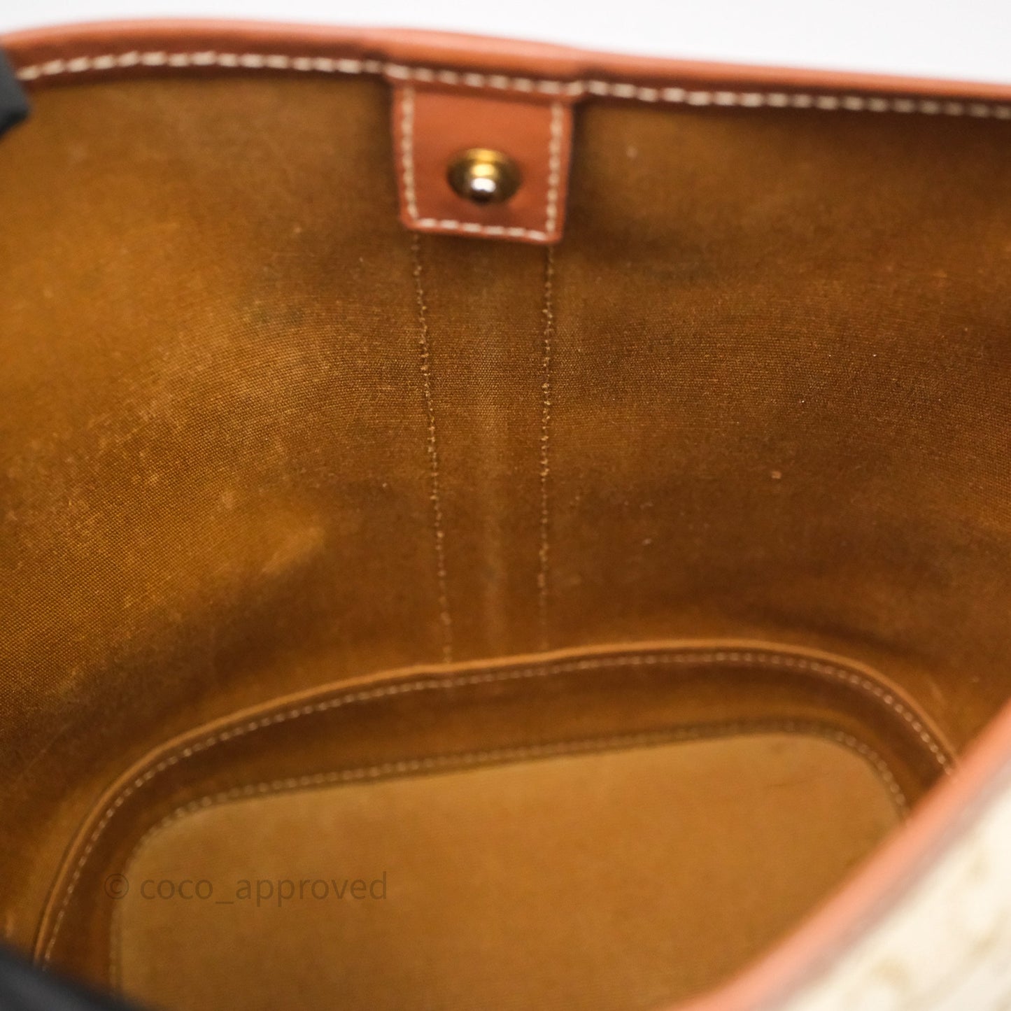 Celine Small Bucket Triomphe Canvas Grege Calfskin