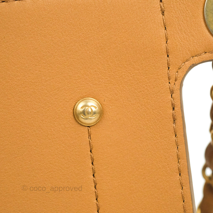 Chanel Flap Waist Bag with Leather & Tweed Coin Purses Dark Beige Calfskin