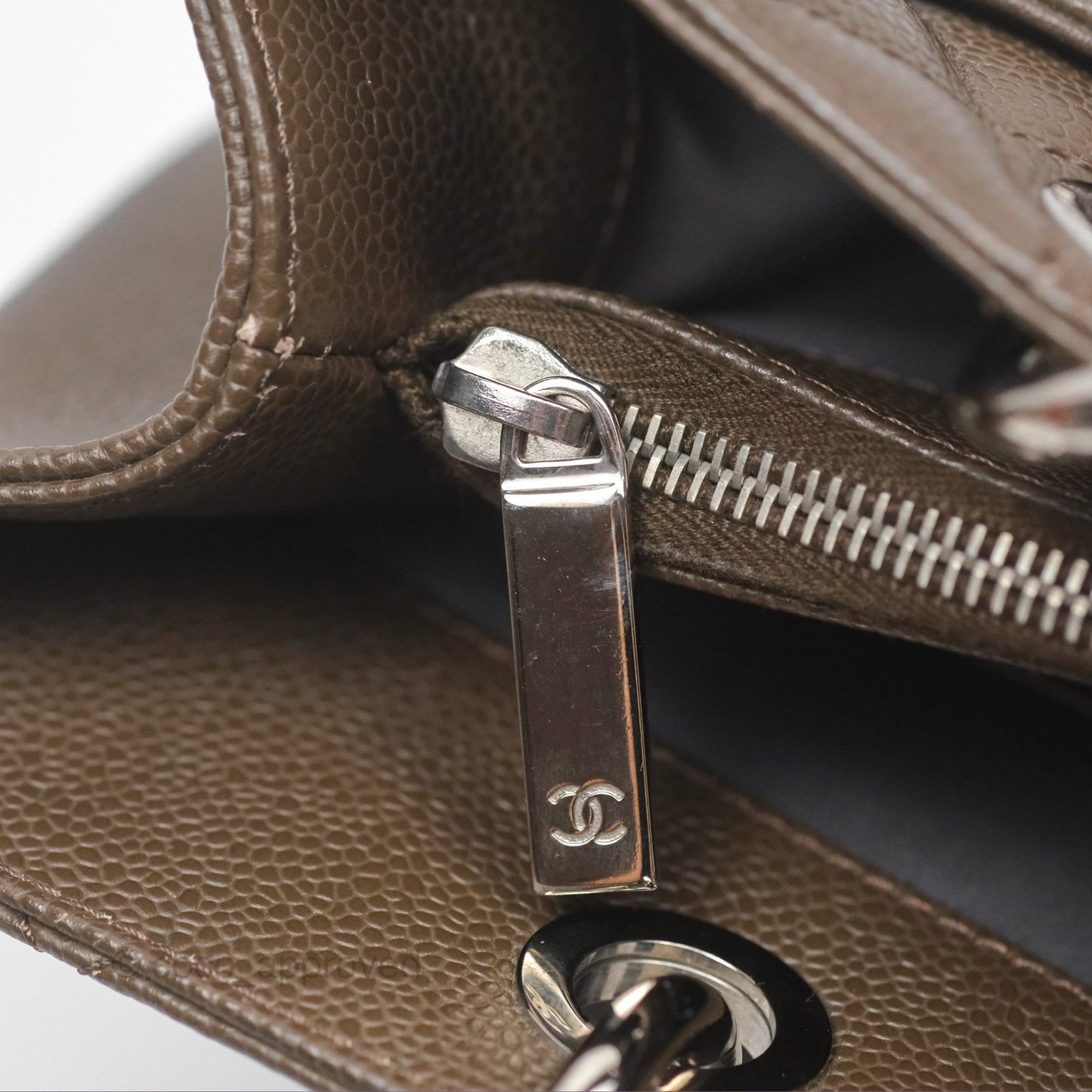 Chanel GST Chocolate Brown Caviar Silver Hardware