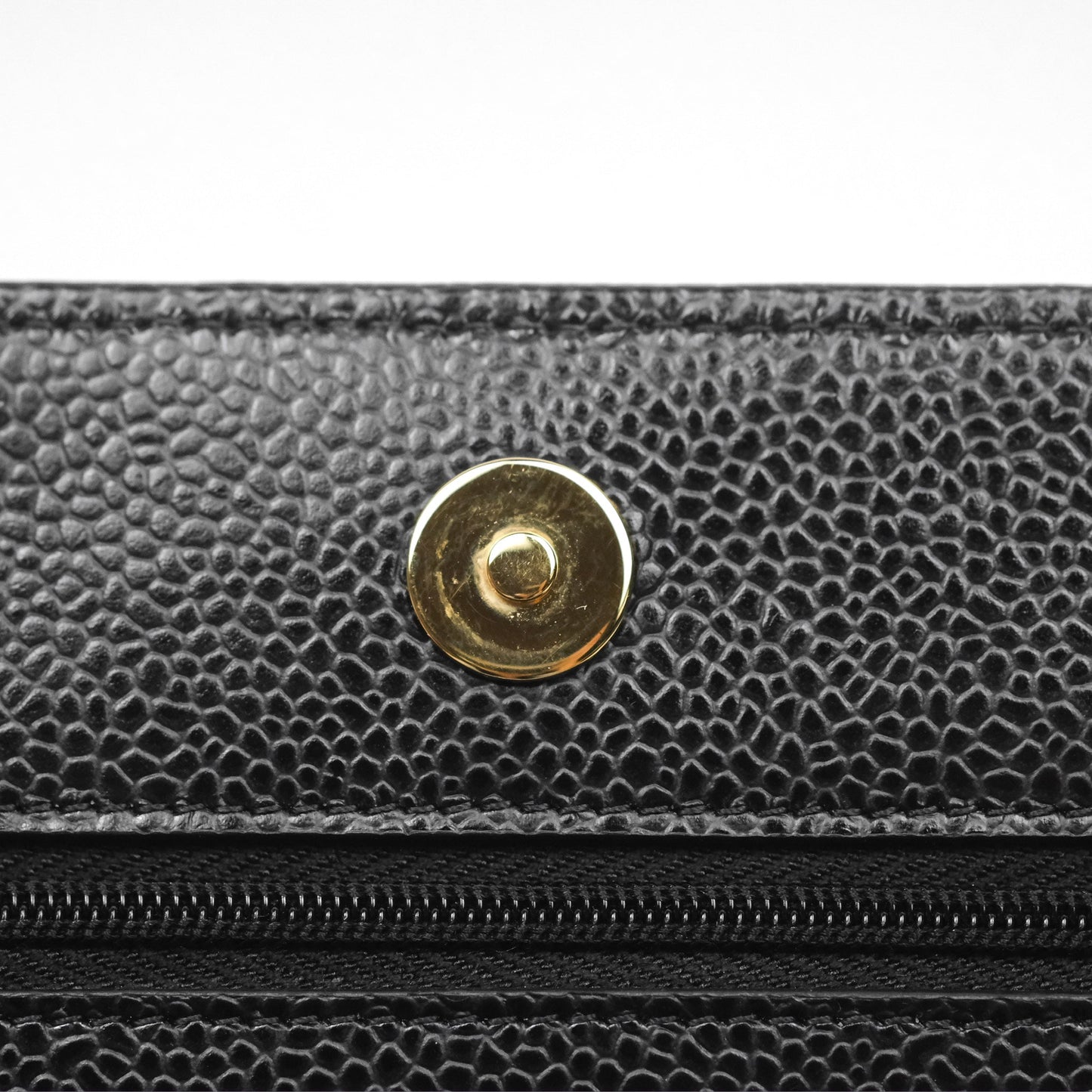 Chanel Classic Wallet On Chain WOC Quilted Black Caviar Gold Hardware