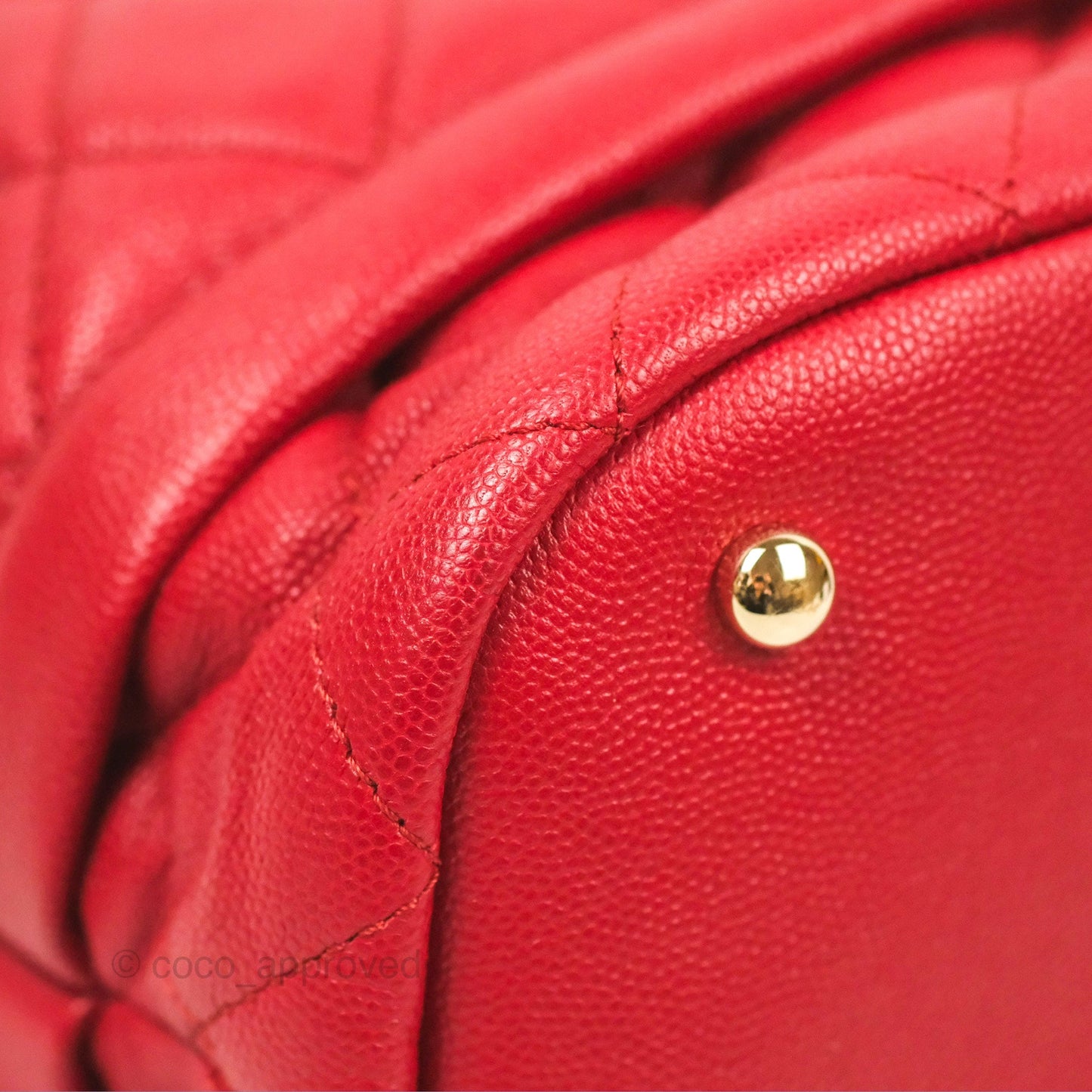 Chanel Medium Quilted Rolled Up Bucket Drawstring Bag Red Caviar Gold Hardware