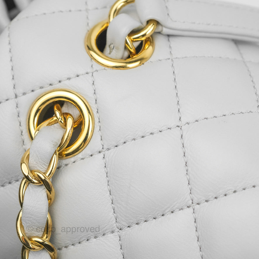 Chanel Large Quilted Urban Spirit Backpack Grey Gold Hardware