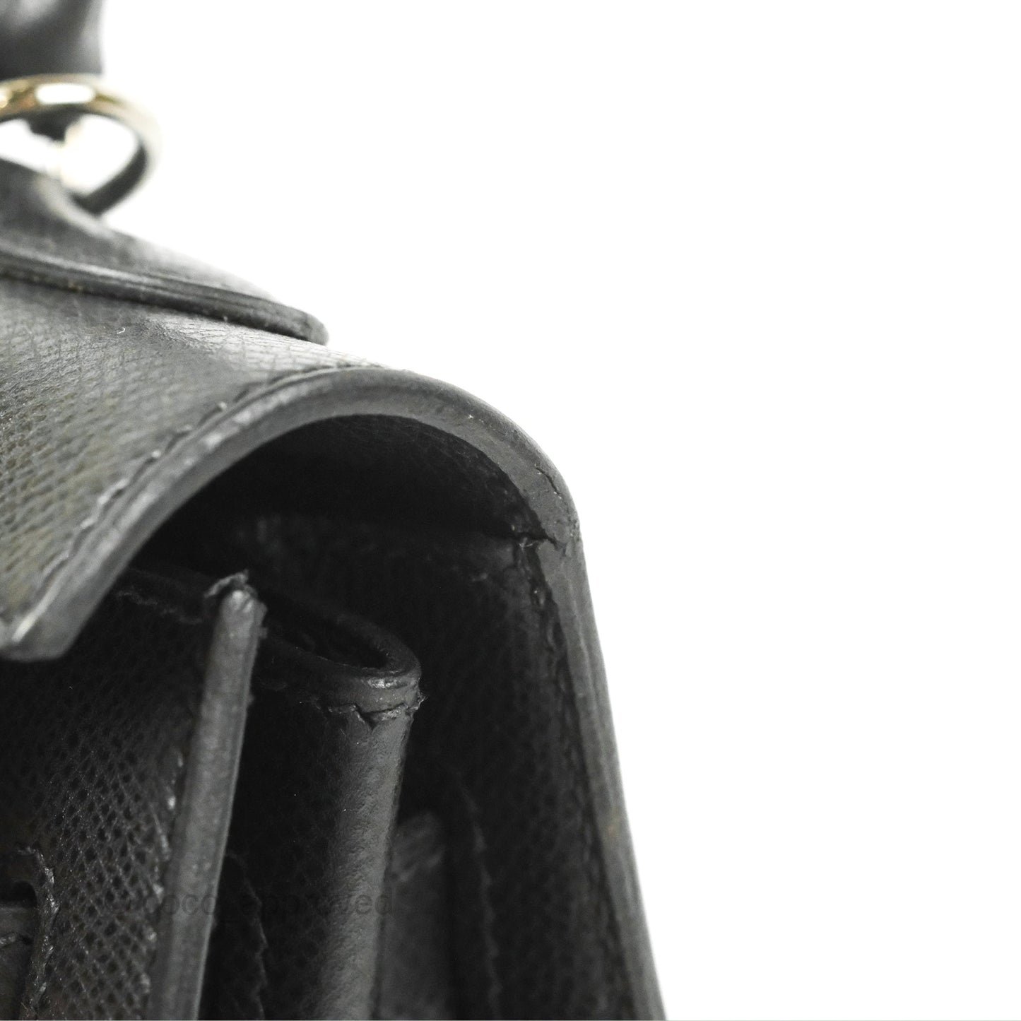 Hermès Kelly 32 Sellier Black Epsom Palladium Hardware