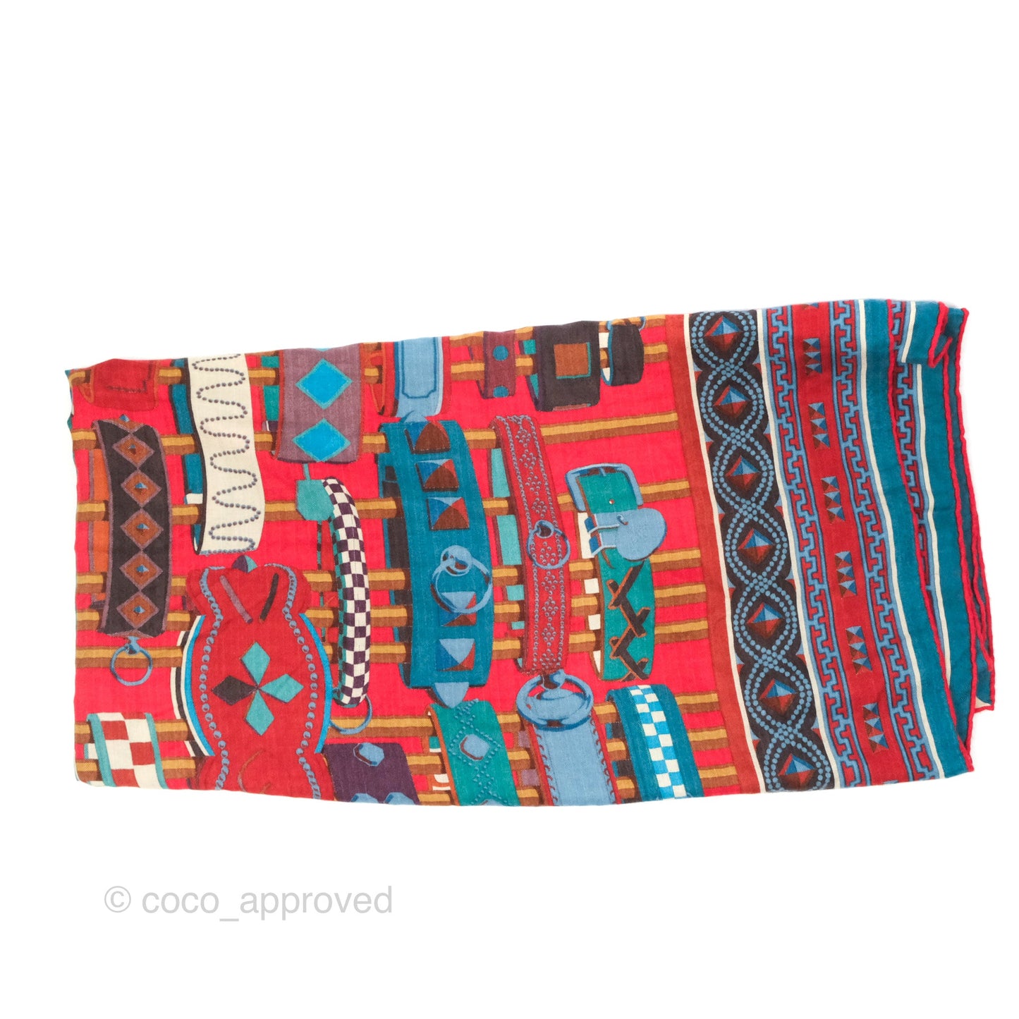 Hermes Collier de Chiens Scarf Shawl 140 Cashmere Silk