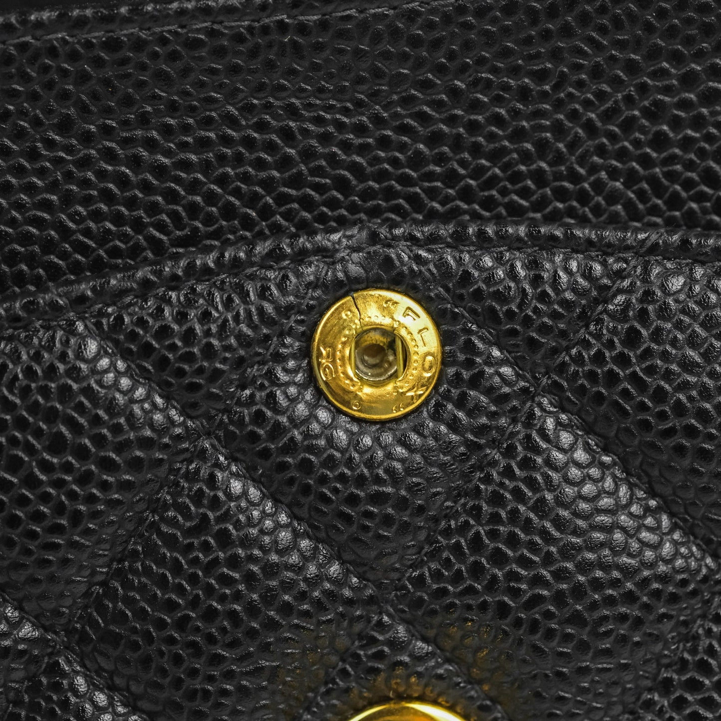 Chanel Vintage Classic Small S/M Flap Black Caviar 24K Gold Hardware