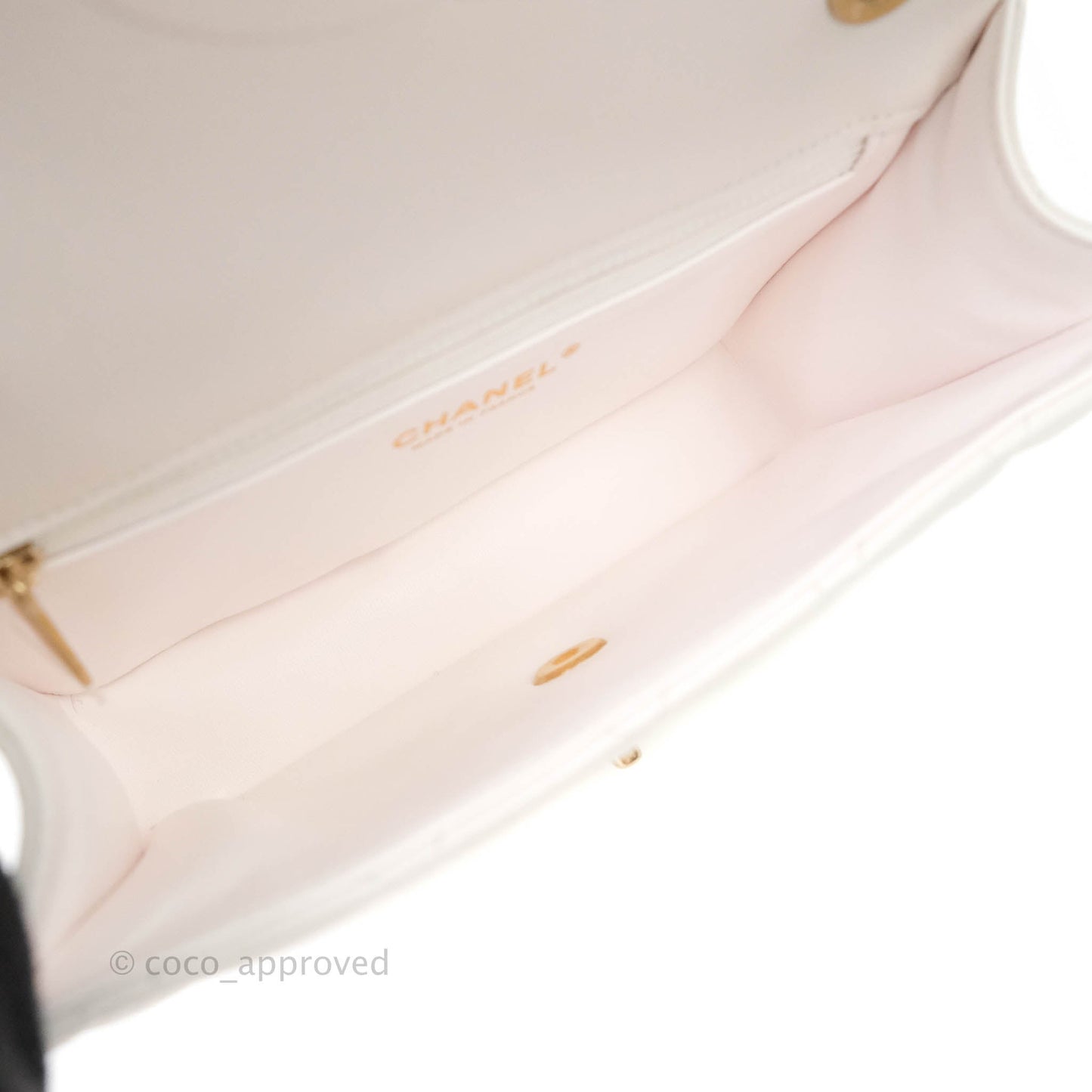 Chanel Small With Chain (O-purse-vanity With Chain) White