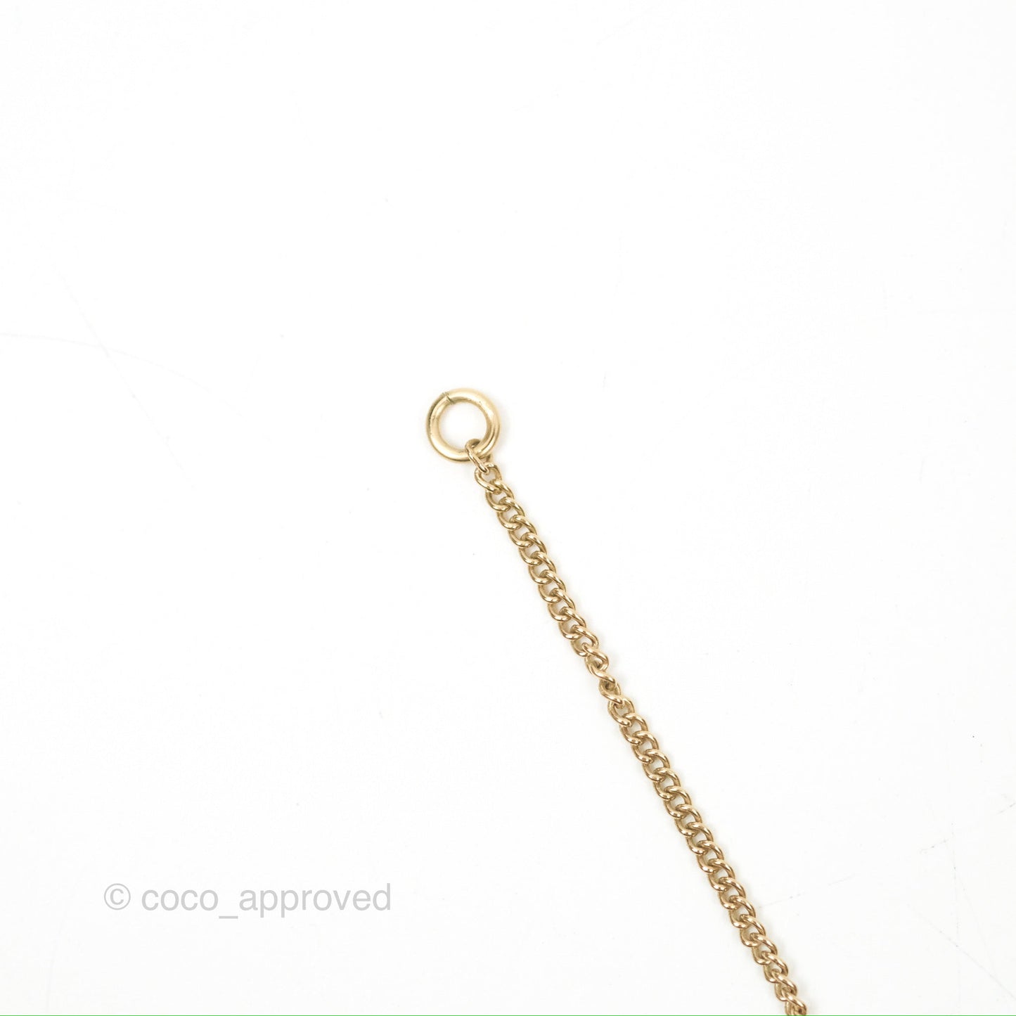 Chanel CC Crystal Pearl Drop Pendant Necklace Gold Tone 12A