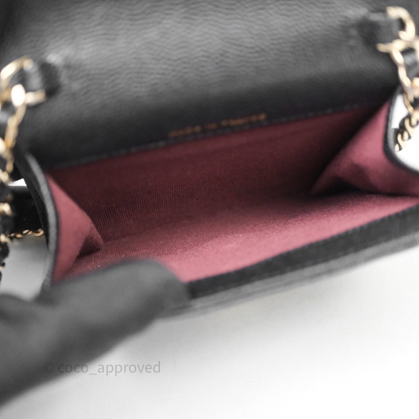 Chanel Quilted Mini Wallet on Chain WOC Black Caviar Gold Hardware
