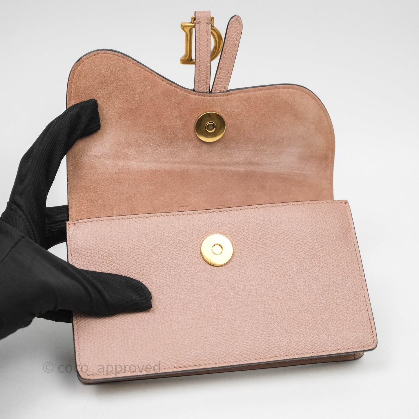 Christian Dior Saddle Belt Pouch Dusty Pink Matte Calfskin Gold Hardware