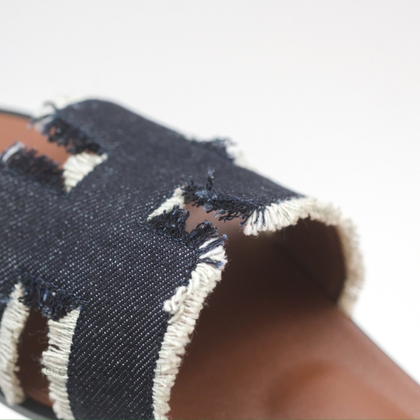Hermès Oran Sandals in Black Denim Size 37