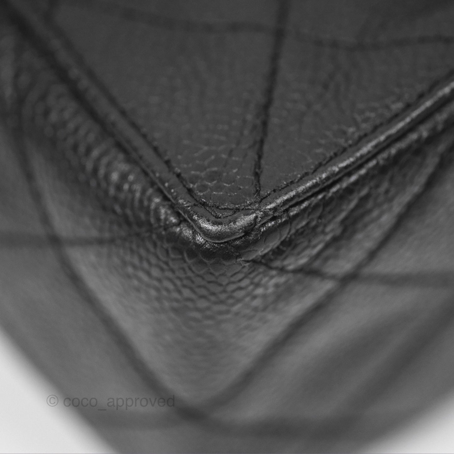 Chanel Vintage Quilted Shoulder Bag Black Caviar 24K Gold Hardware