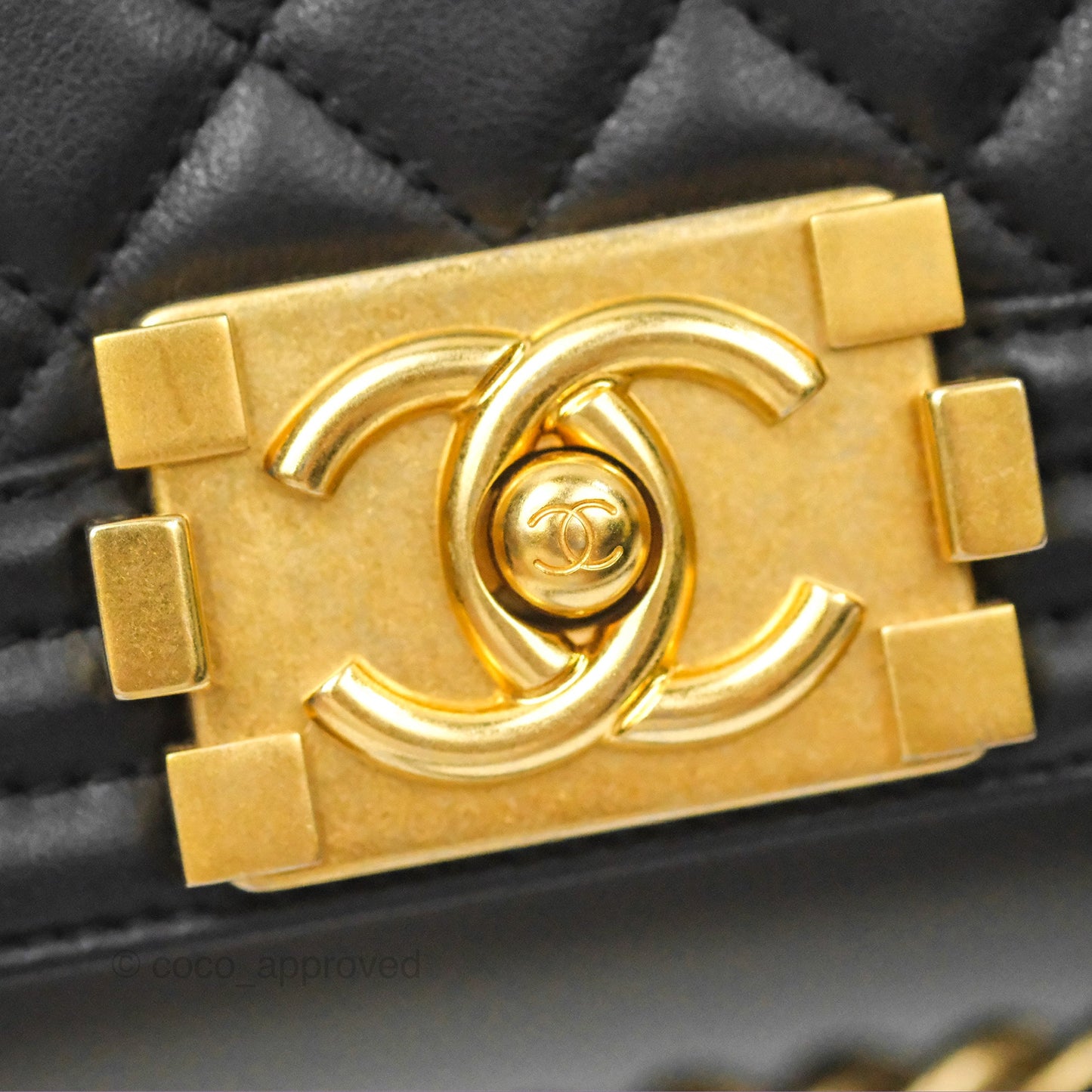Chanel Small Boy Black Calfskin Gold Hardware