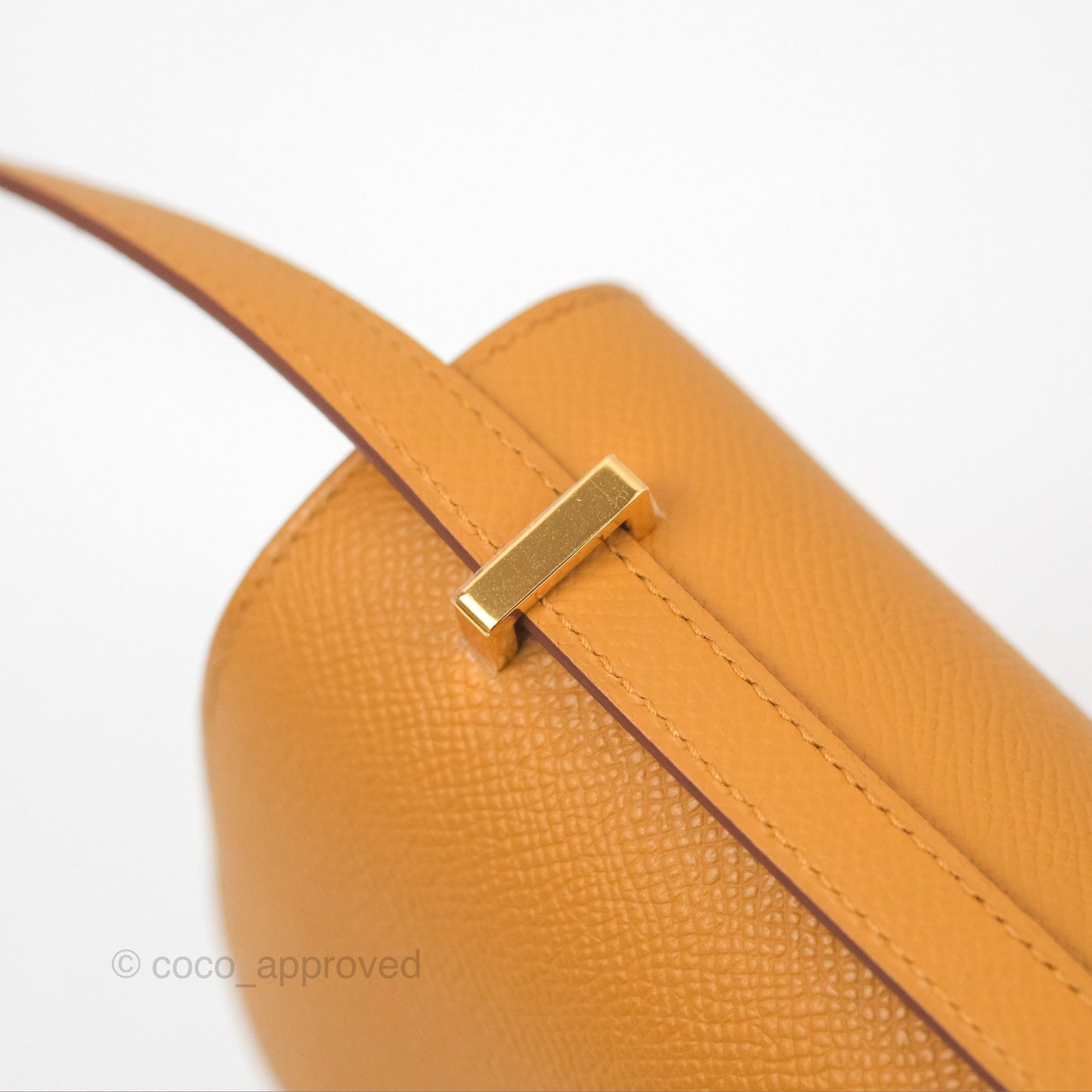 Hermès Constance Mini 18cm Mirror Sesame 2S Epsom Gold Hardware