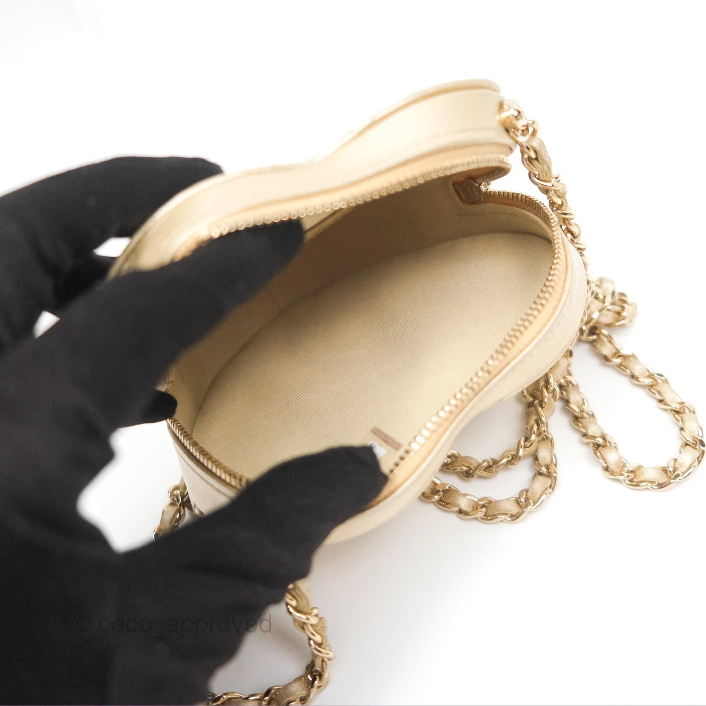 Chanel Small Heart Bag Gold Lambskin Gold Hardware 22S
