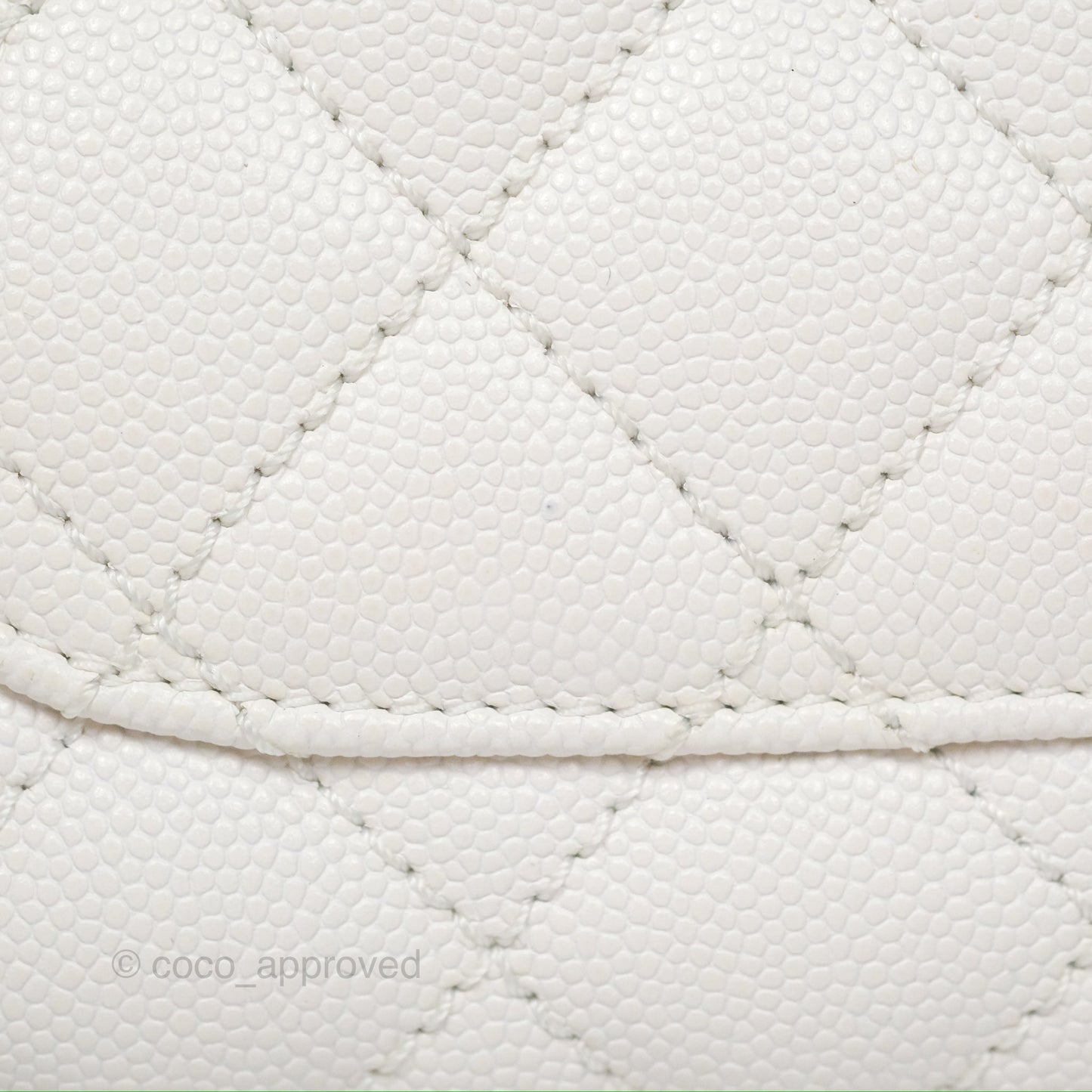 Chanel Extra Mini Quilted Coco Handle White Caviar Gold Hardware