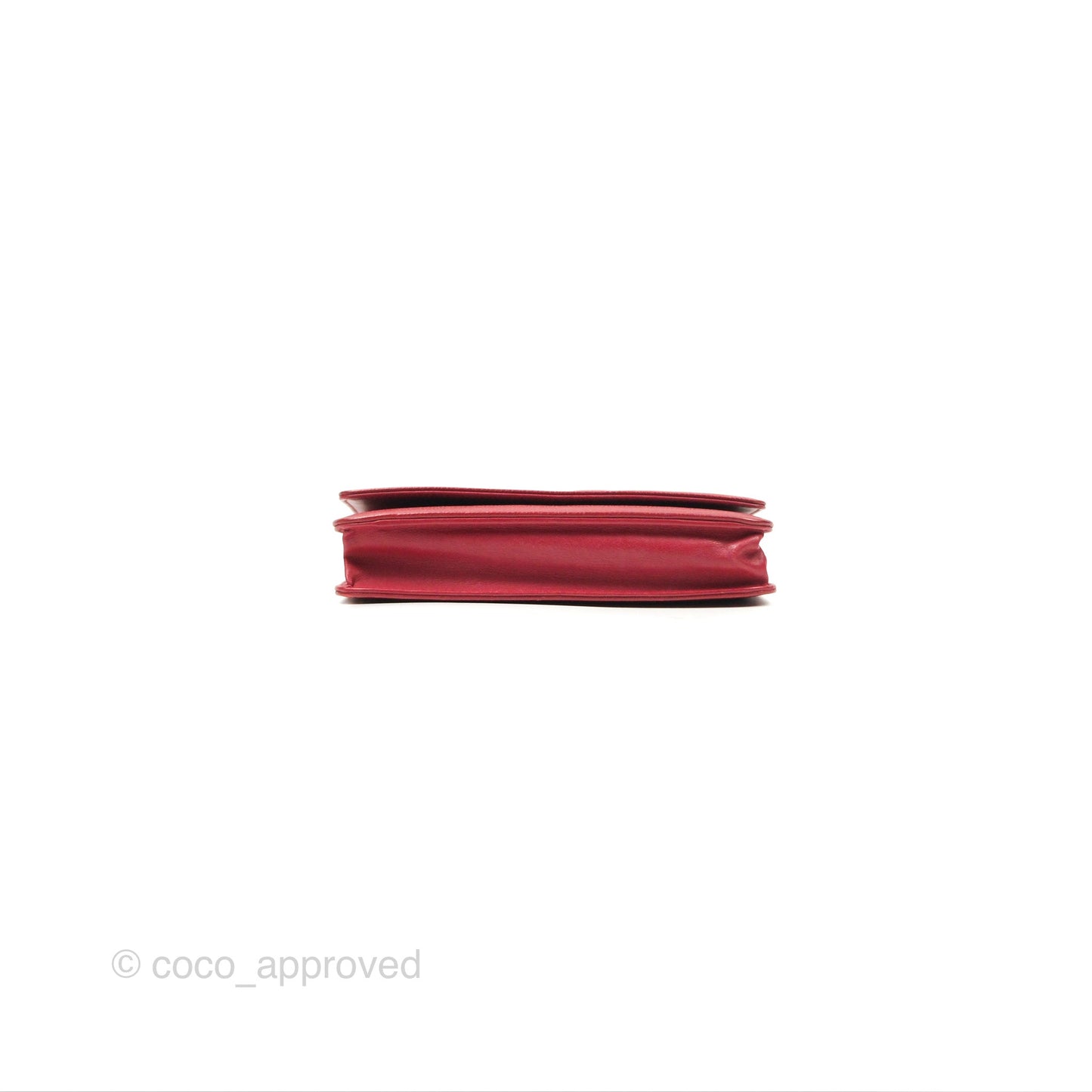 Chanel CC Wallet On Chain WOC Red Caviar Silver Hardware