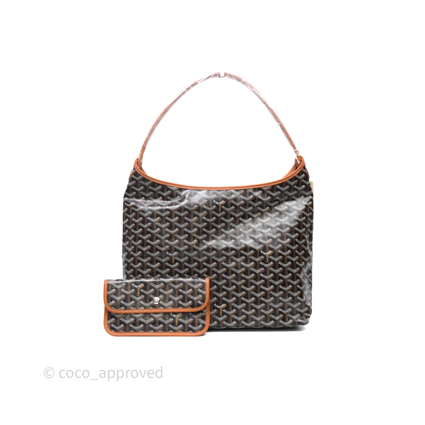 Goyard Bohème Hobo Bag Black/Tan Goyardine Canvas