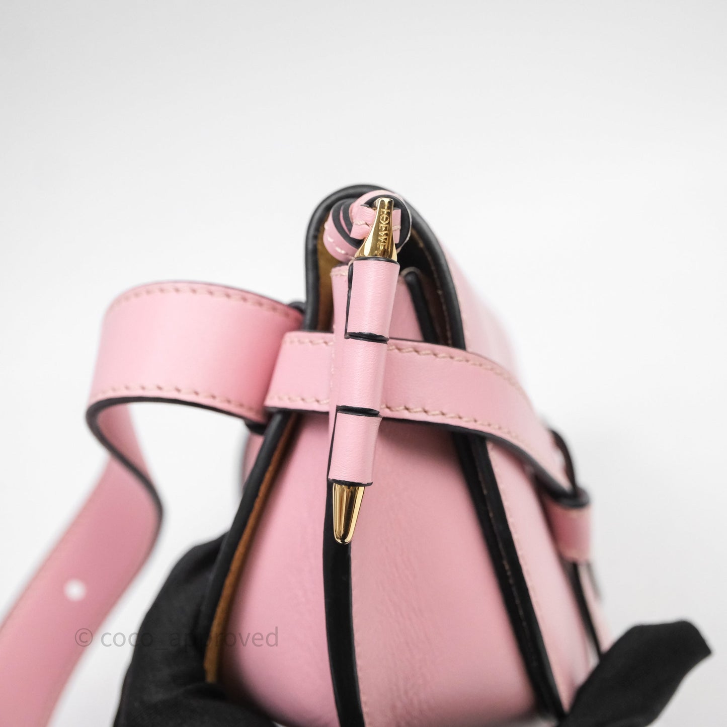 Loewe Mini Gate Belt Bag in Soft Calfskin Pink