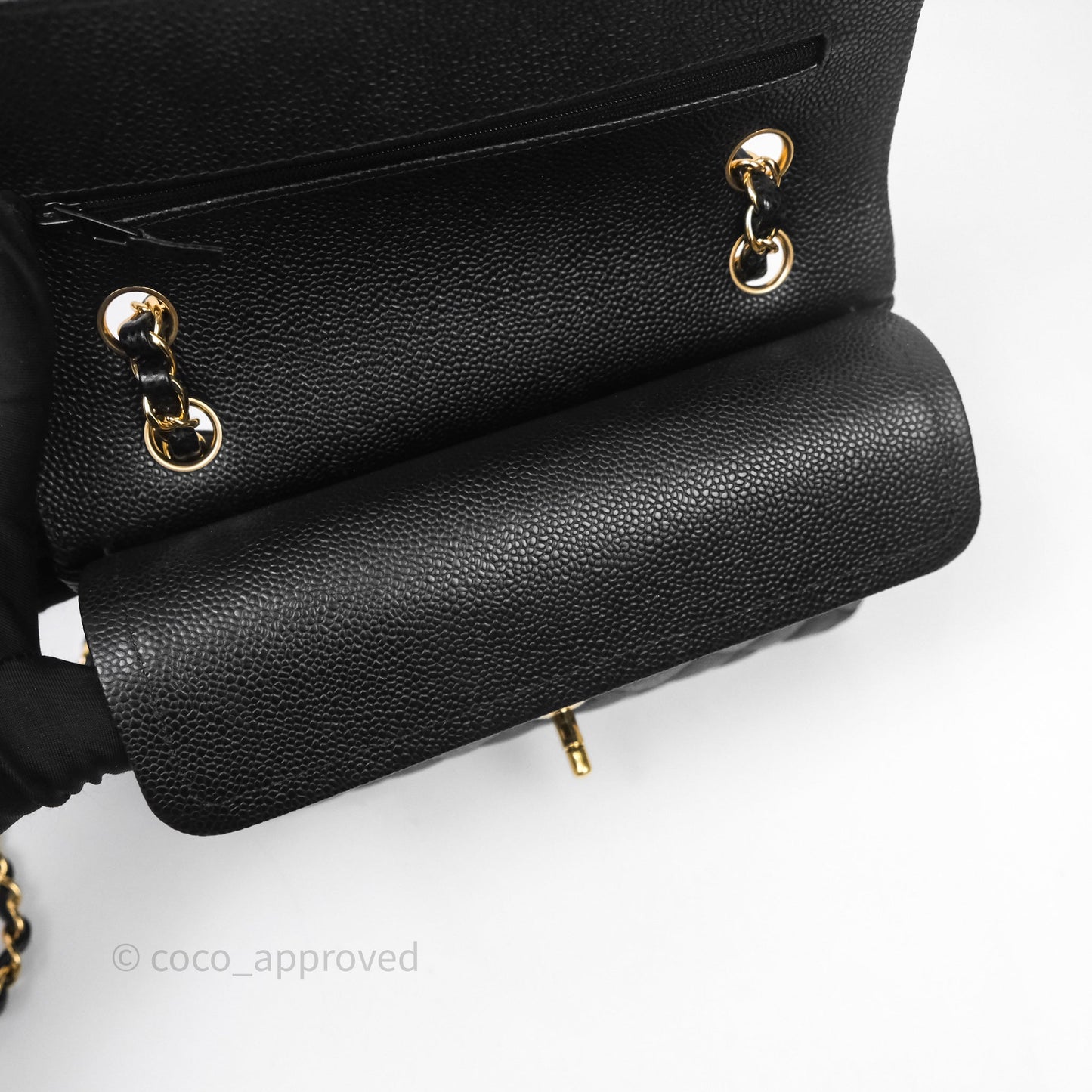 Chanel Small Classic Flap Quilted Black Caviar Gold Hardware