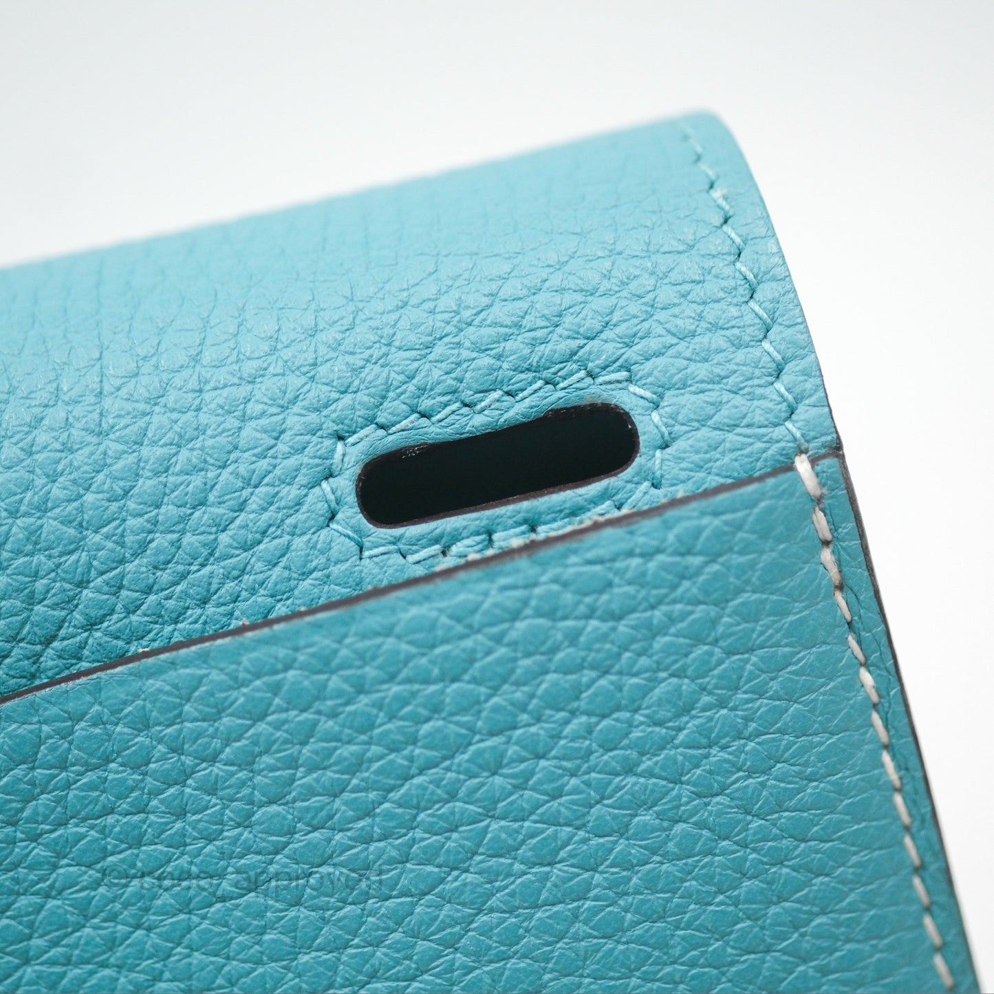 Hermès Halzan 31 Bleu Saint Cyr 3Z Clemence Palladium Hardware