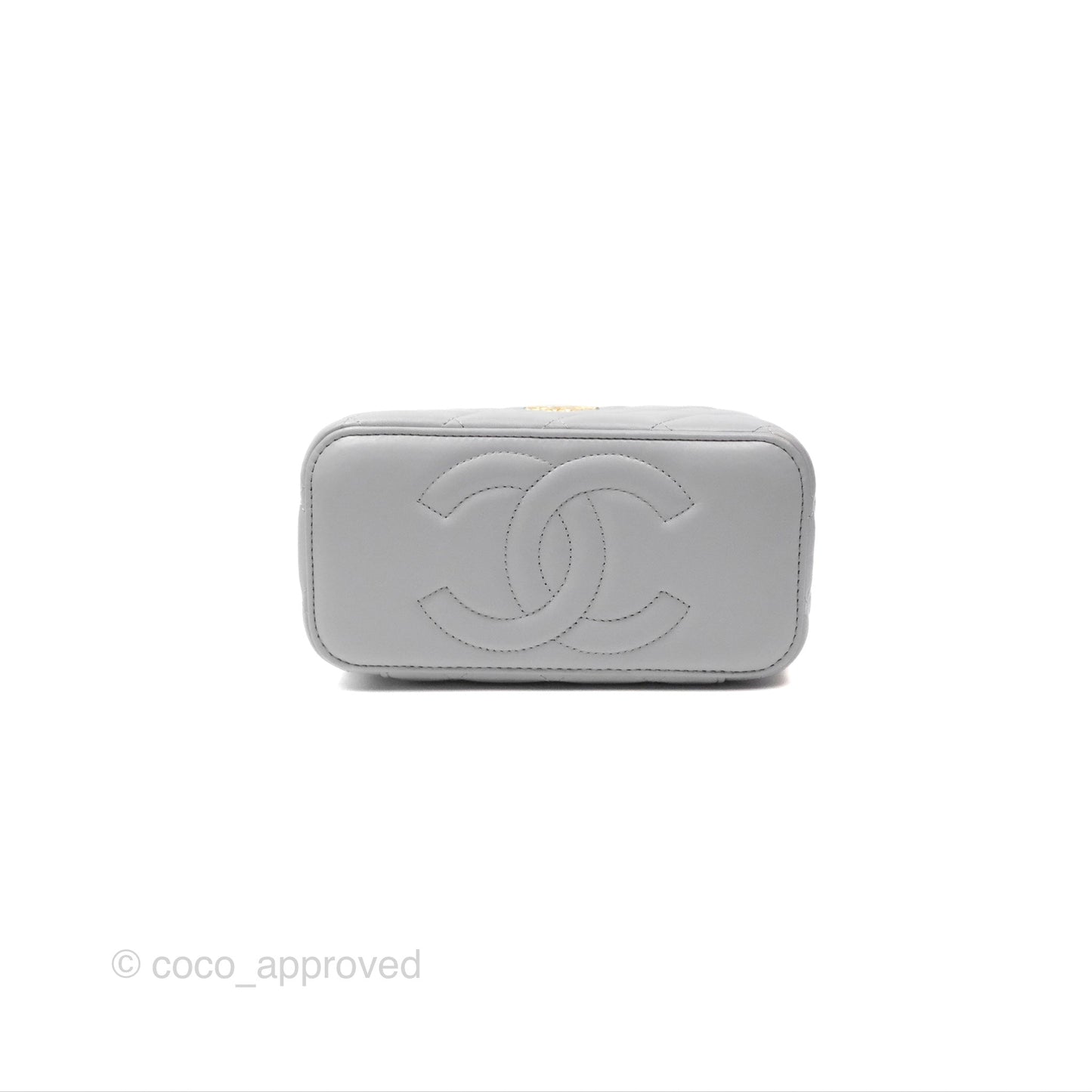Chanel All Slide Vanity with Adjustable Chain Grey Lambskin Aged Gold Hardware