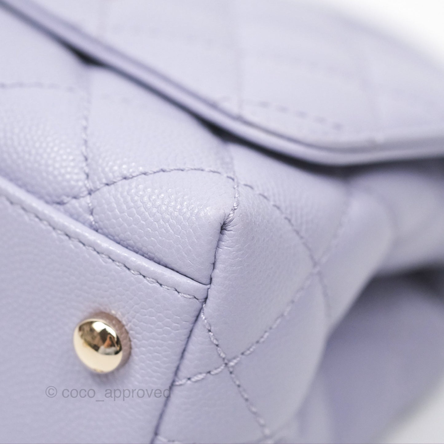 Chanel Mini Coco Handle Lilac Caviar Gold Hardware