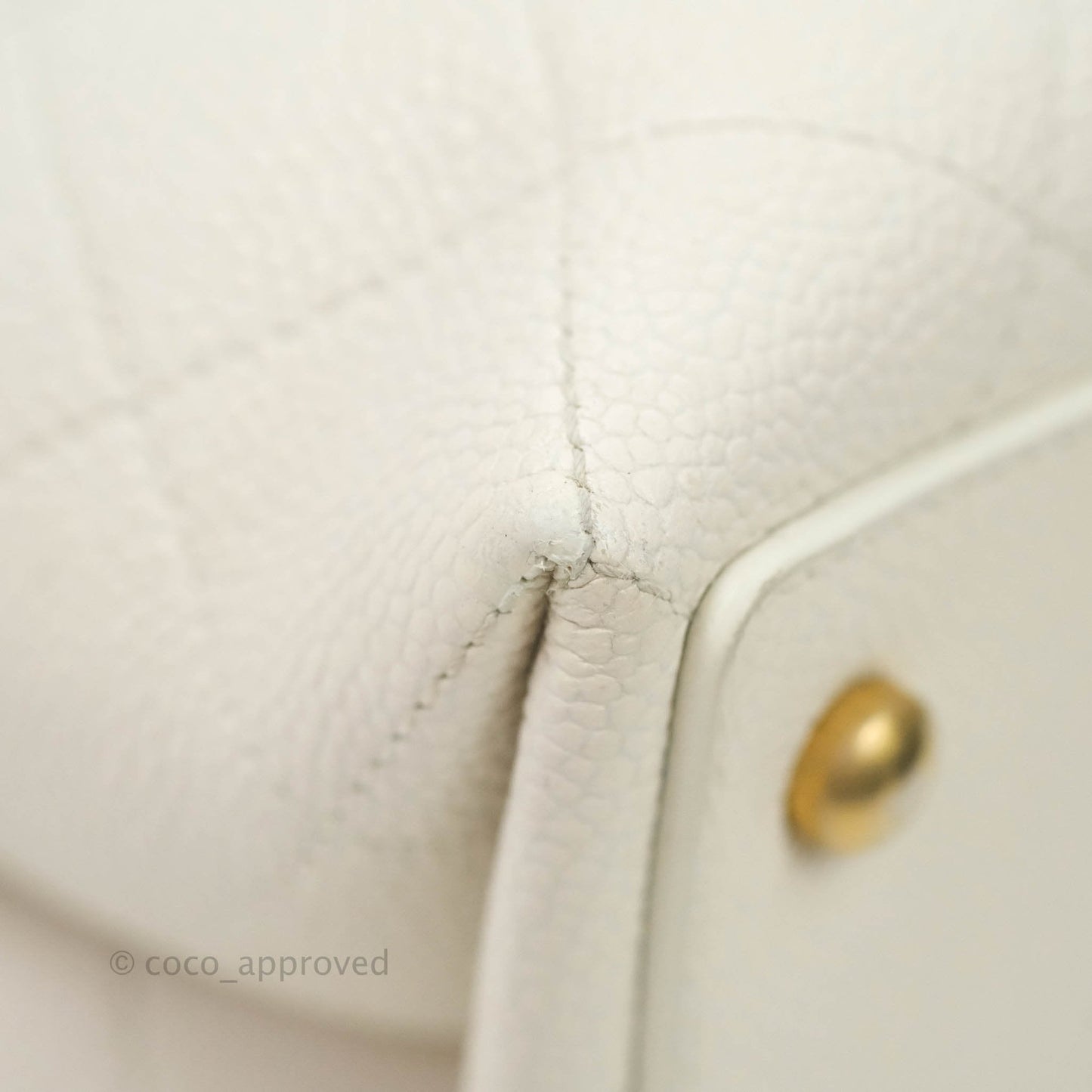 Chanel Grained Calfskin Ivory Drawstring Bucket Bag Aged Gold Hardware