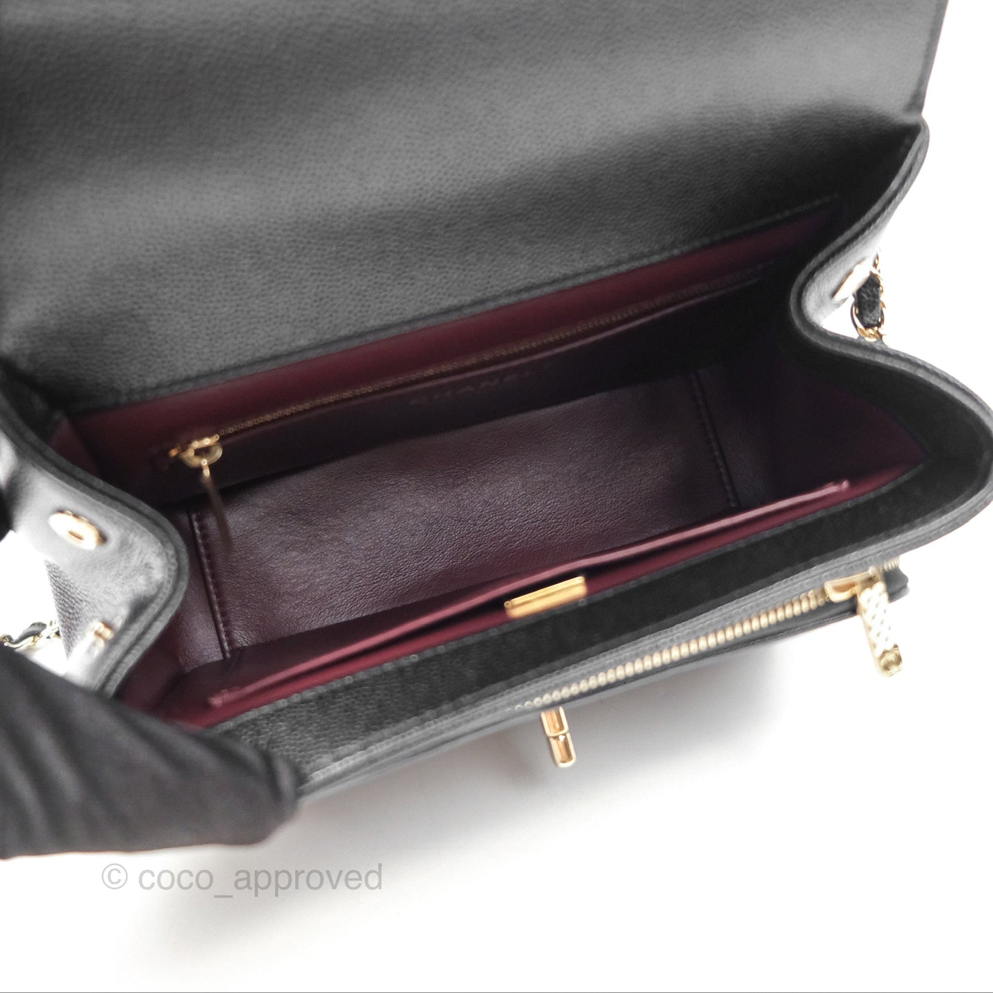 Chanel Quilted Medium Business Affinity Flap Black Caviar Light Gold Hardware